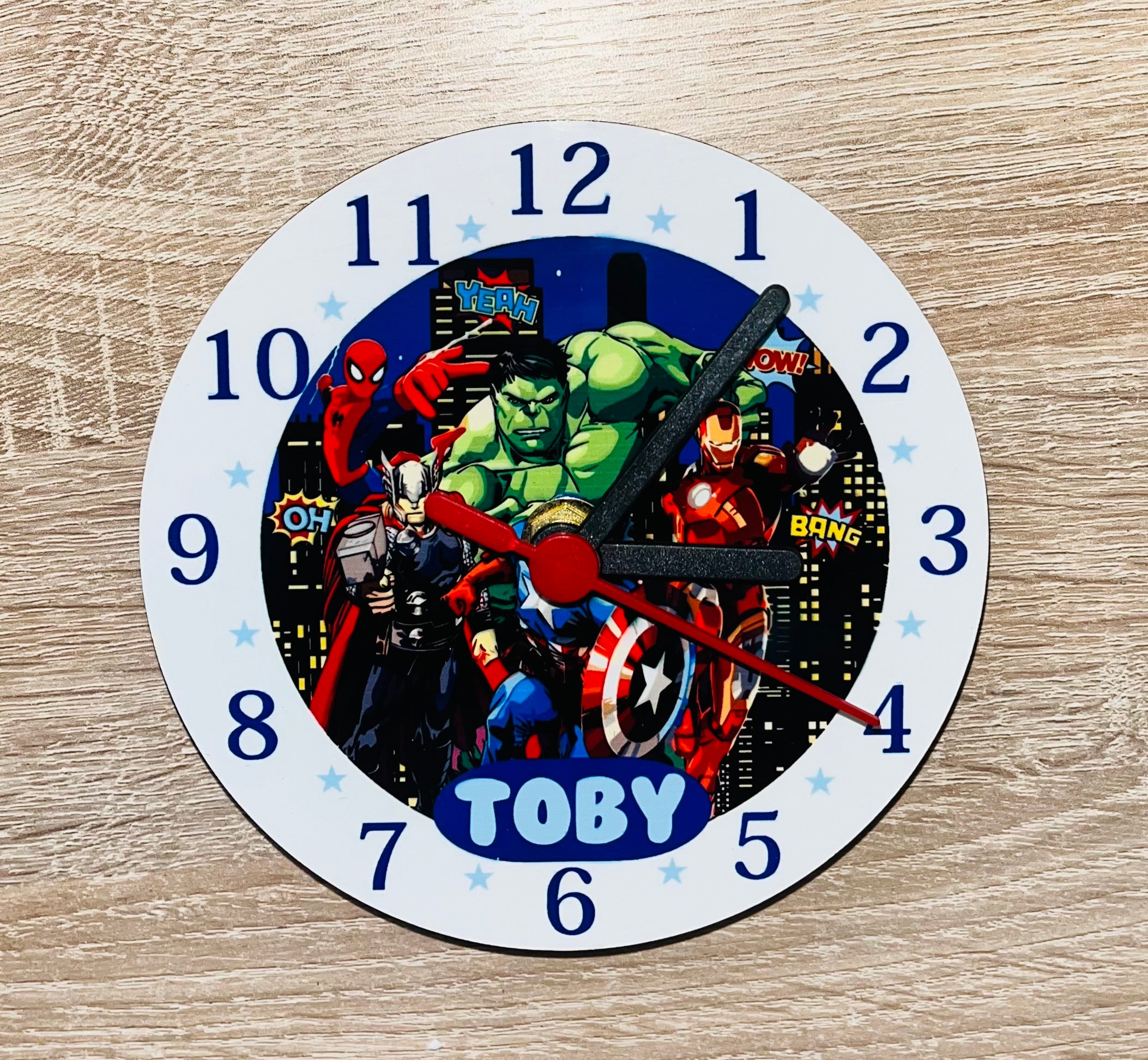 Marvel Design Wall Clock/Desk Clock - Character Design. Made to order.