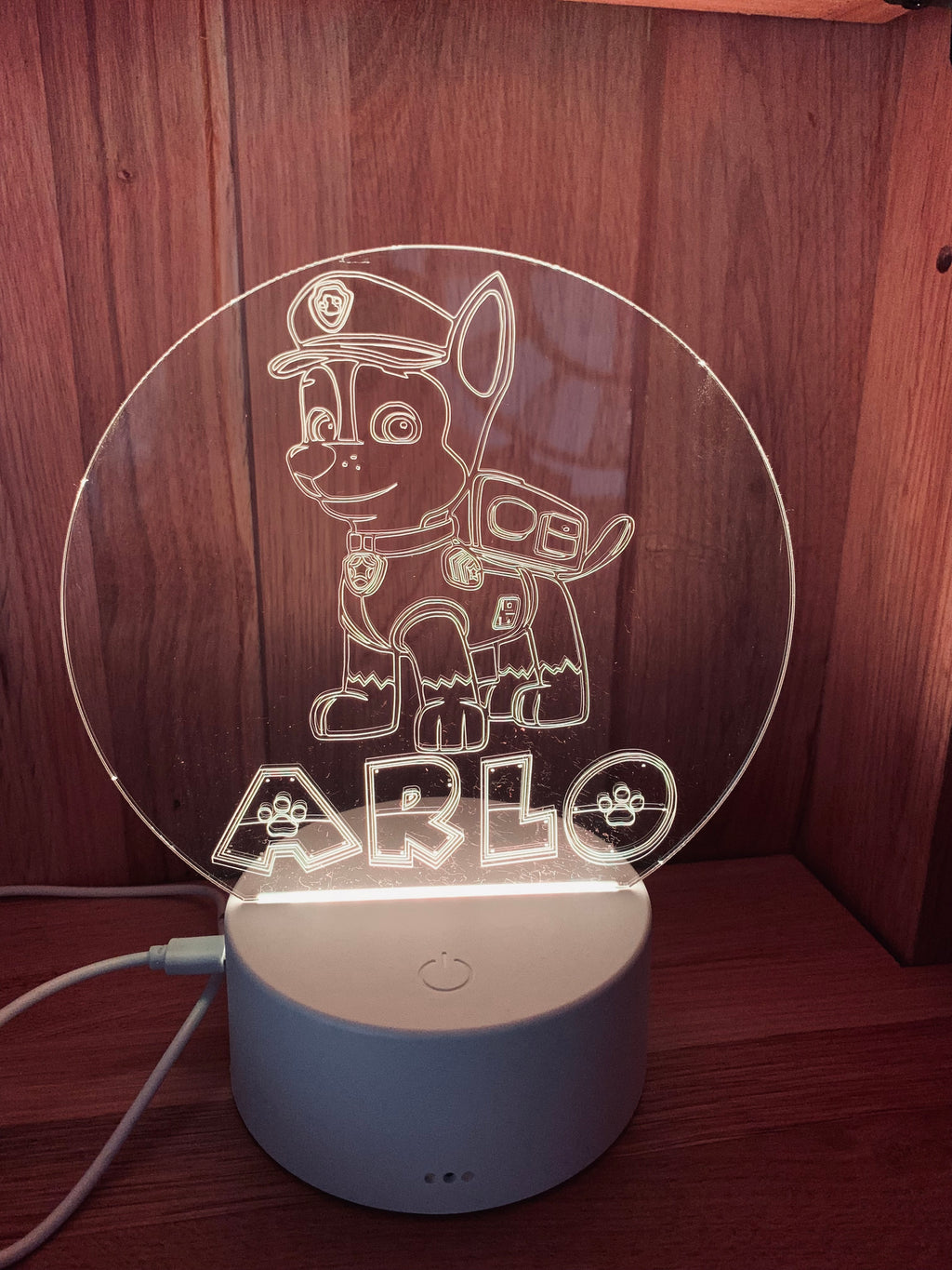 Character/Dog Themed LED Night Light - Comes Fully Personalised. Unique Gift Idea