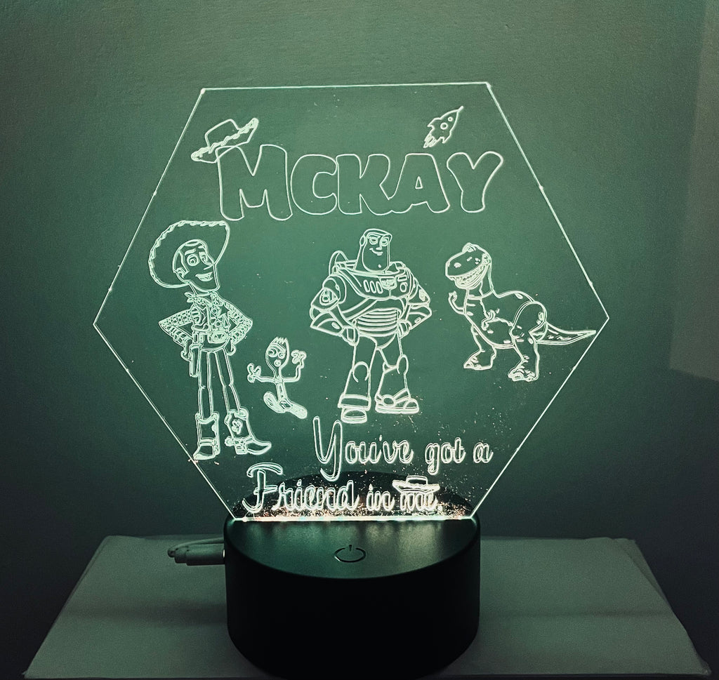 Character/Toy Story Themed LED Night Light - Comes Fully Personalised. Unique Gift Idea