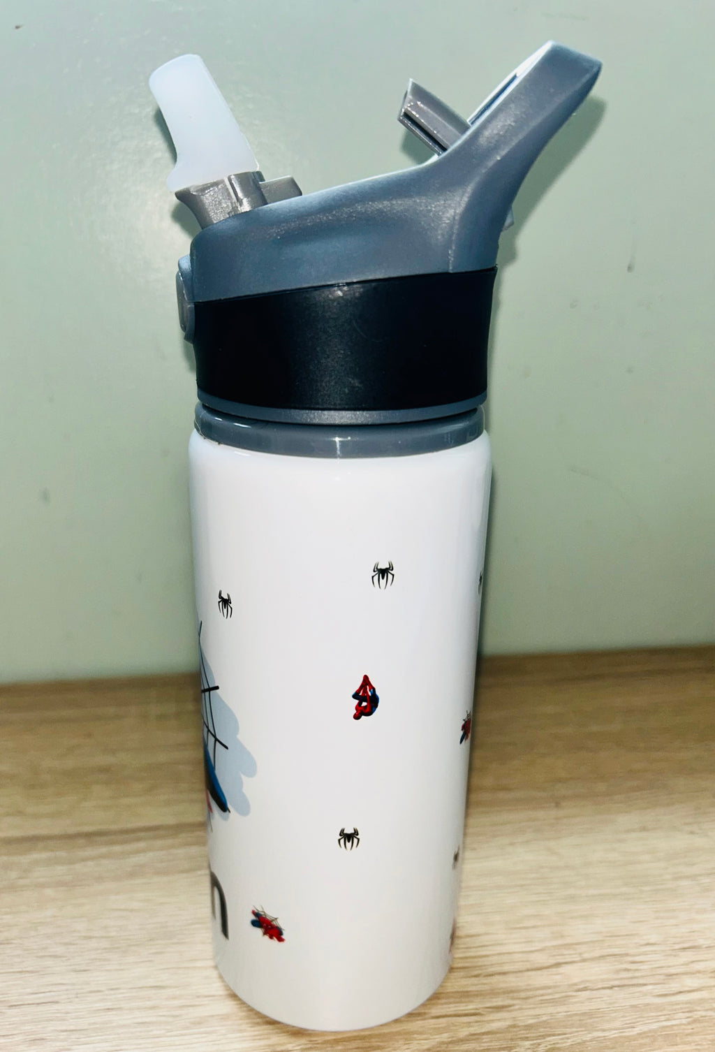 Spiderman Themed Personalised 600ml Aluminium Water Bottles - made with your favourite characters! School Water Bottle, Summer Ready.