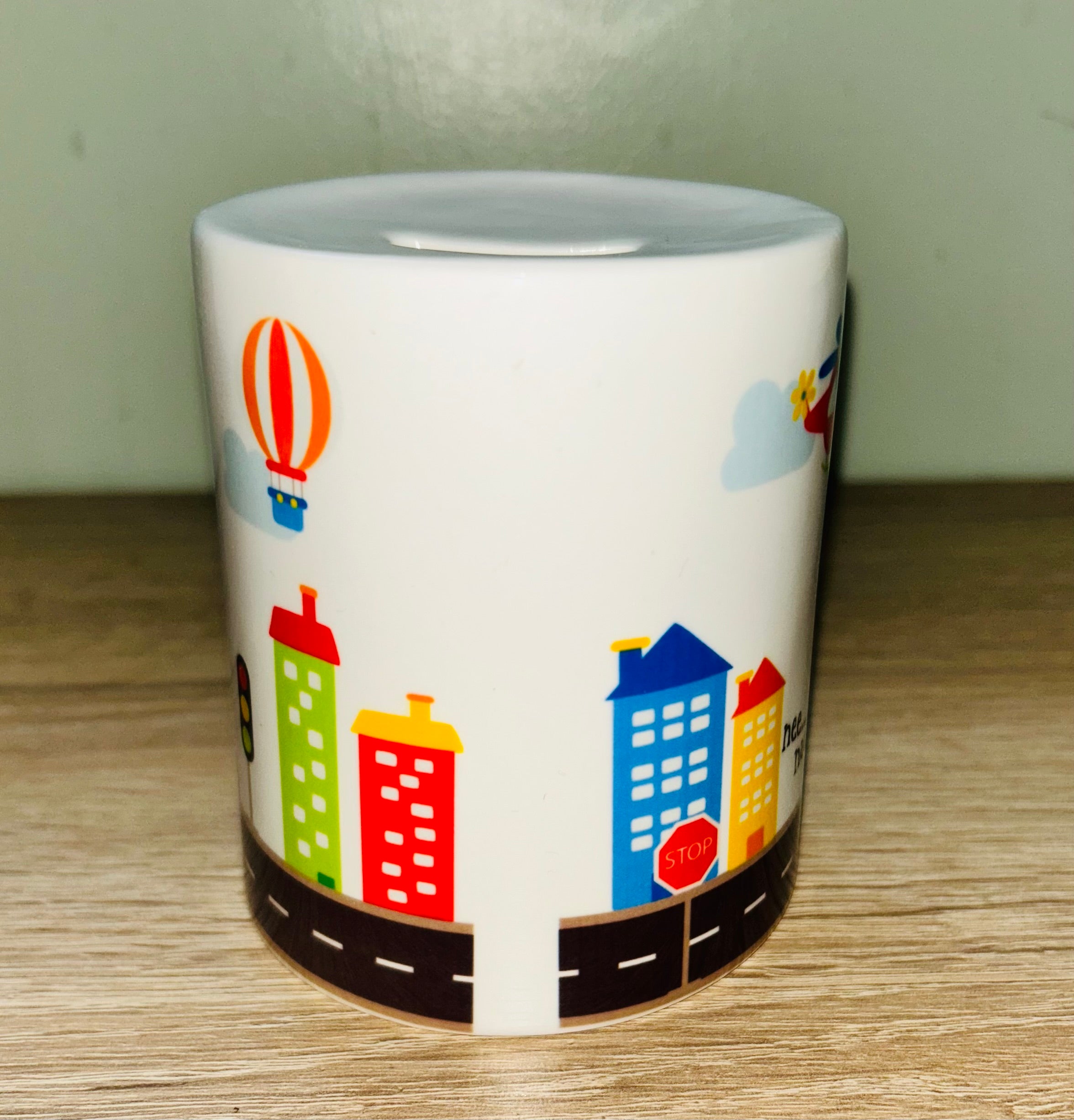 Transport Design Personalised Money Box, Piggy Bank, Birthday Gift, Baby gift, keepsake, Saving, bedroom/nursery decor, Ceramic