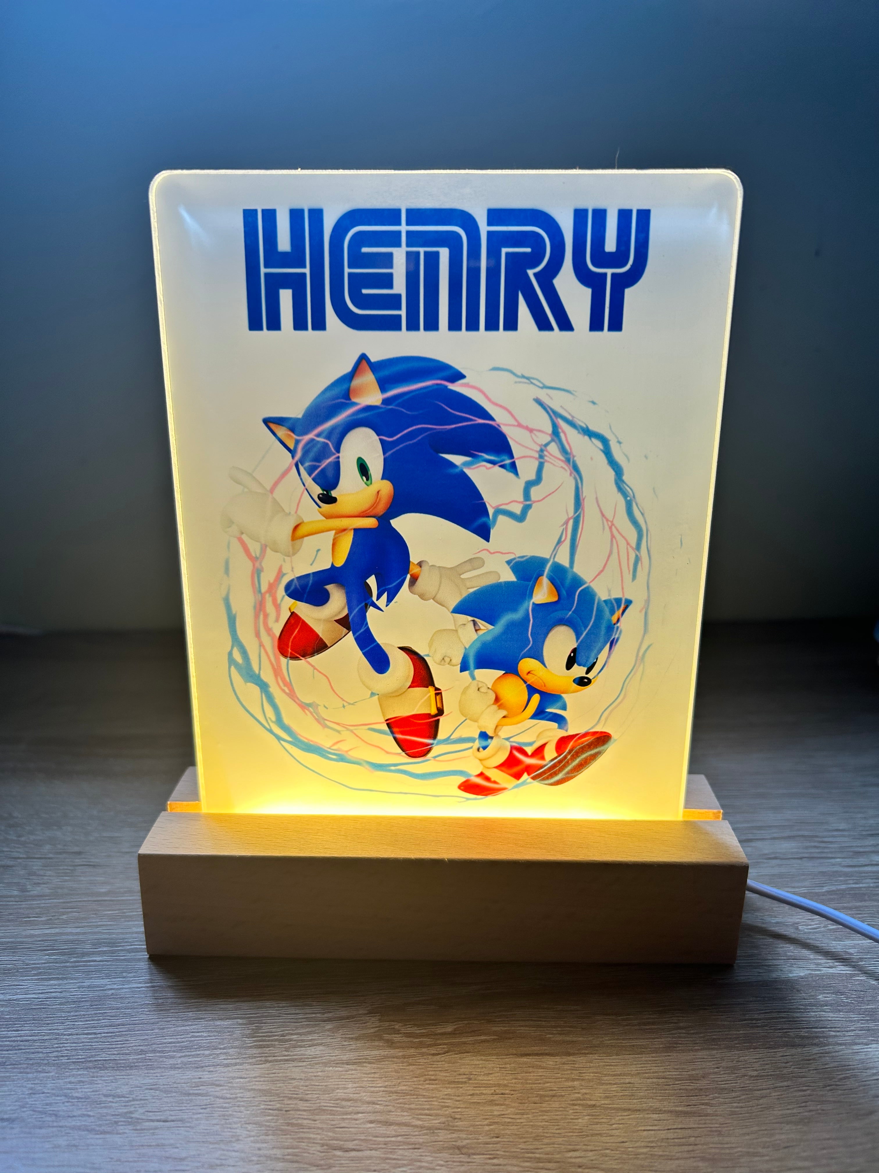 Character/Hedgehog Themed Sub LED Night Light - Comes Fully Personalised. Unique Gift Idea.  Perfect for Bedroom. Christmas/Birthday Gift.