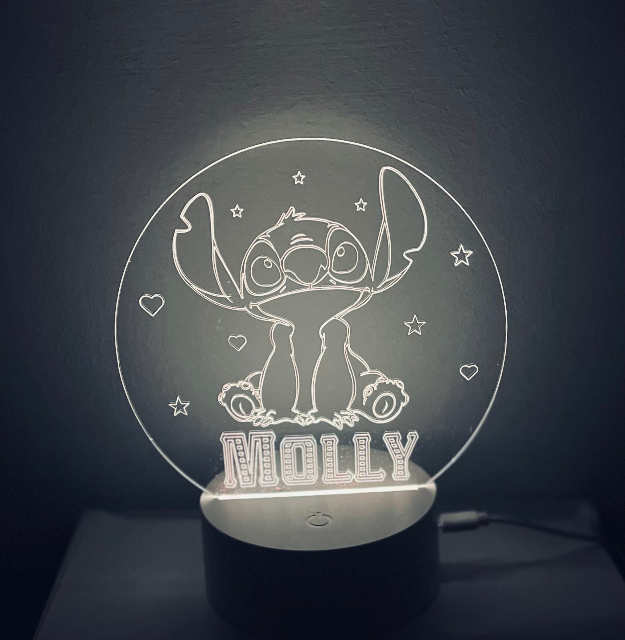 Stitch Themed LED Night Light - Comes Fully Personalised. Unique Gift Idea