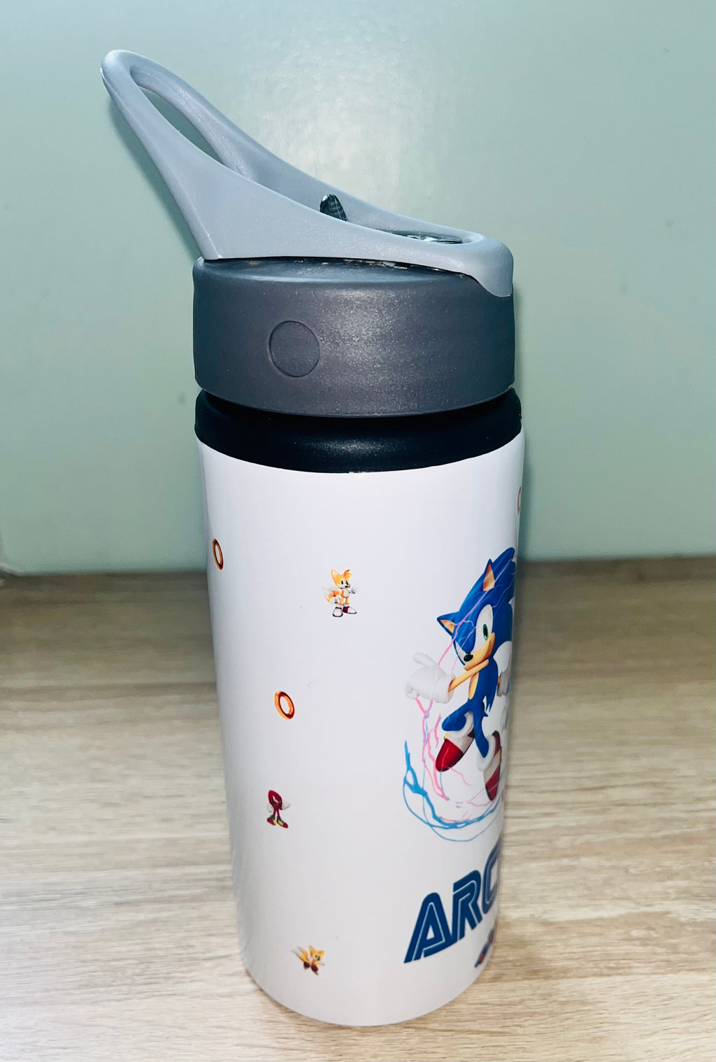 Character/hedgehog Themed Personalised 600ml Aluminium Water Bottles - made with your favourite characters! School Water Bottle, Summer Ready.
