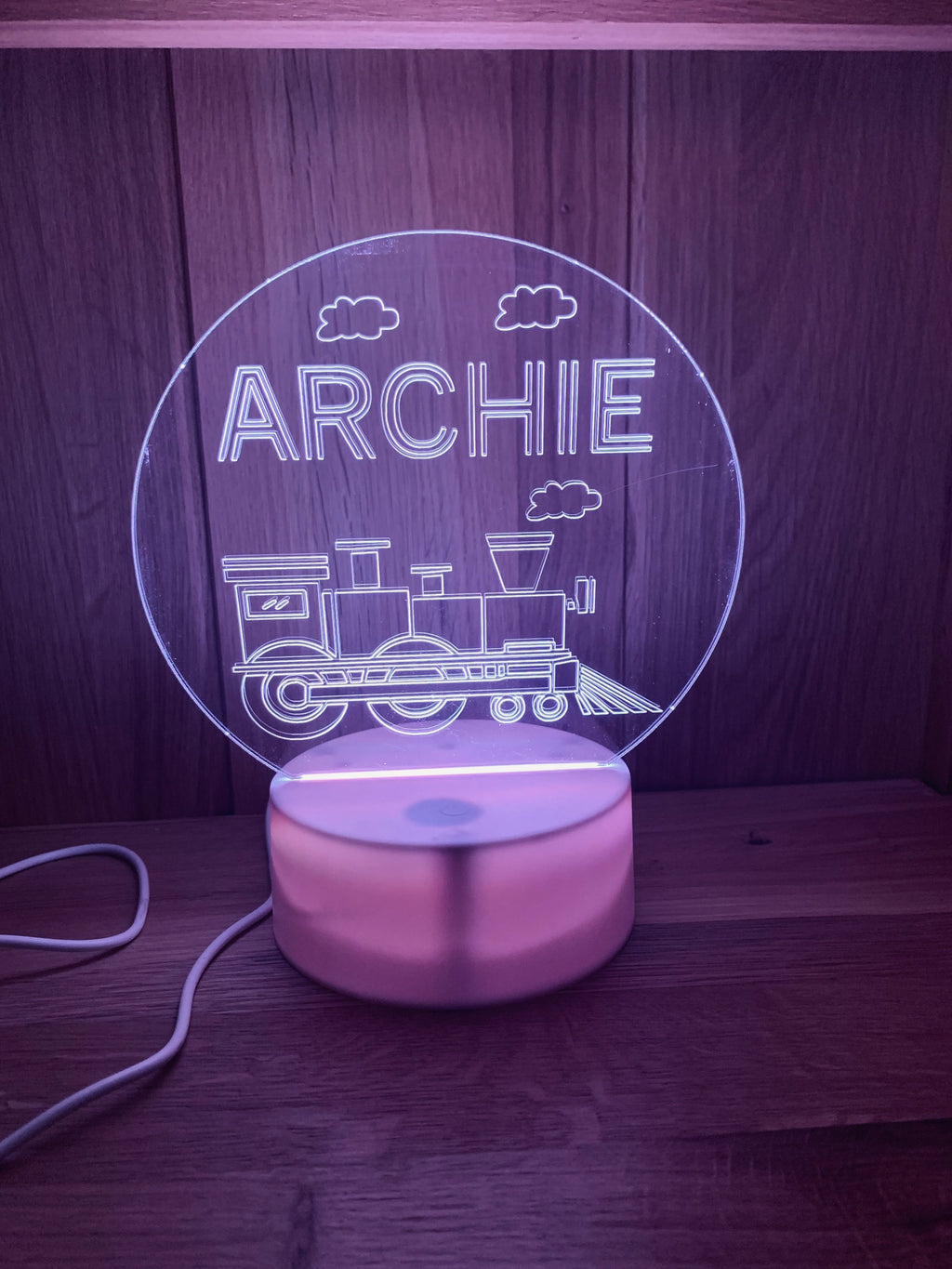 Train Themed LED Night Light - Comes Fully Personalised. Unique Gift Idea