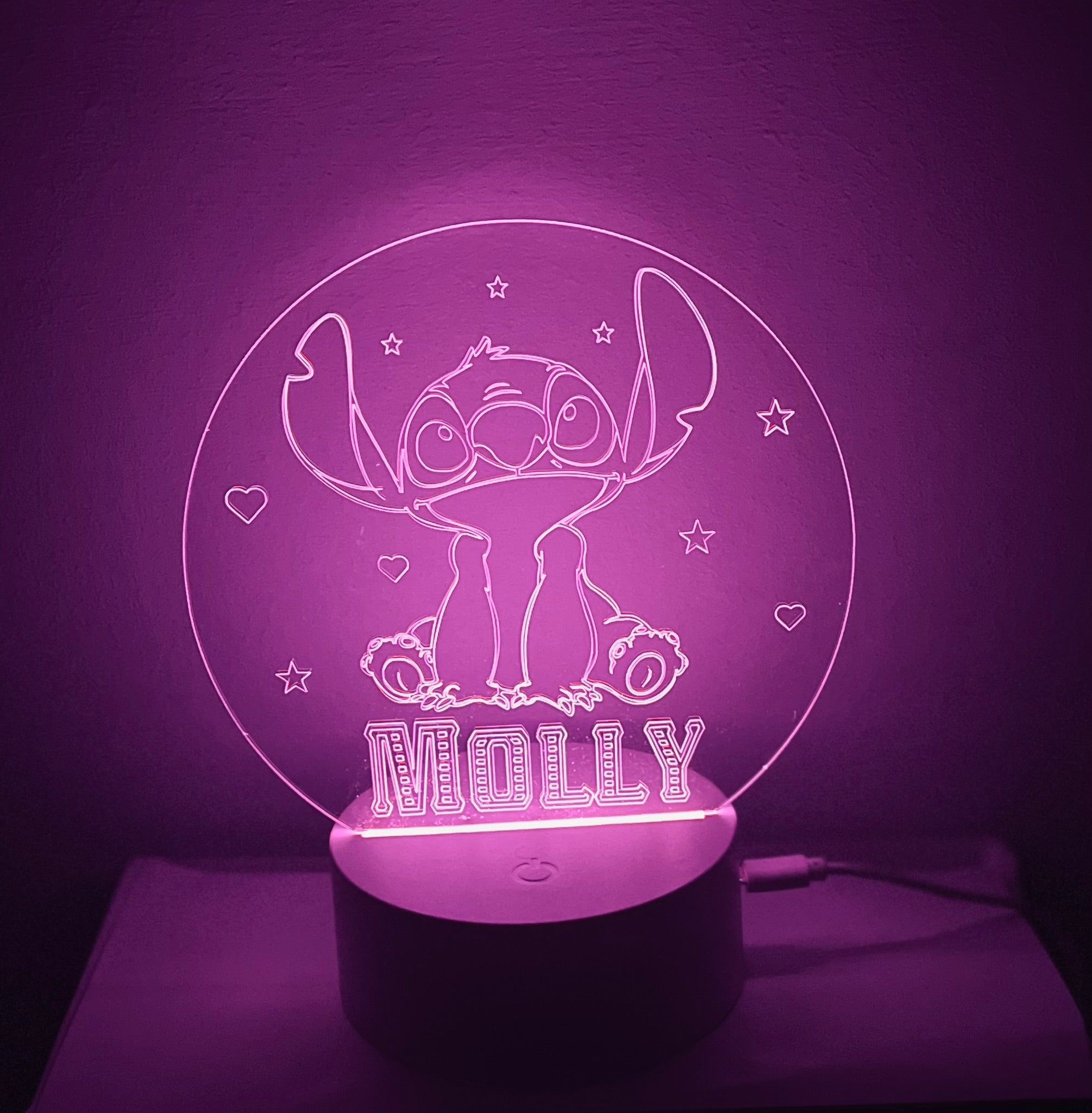 Stitch Themed LED Night Light - Comes Fully Personalised. Unique Gift Idea