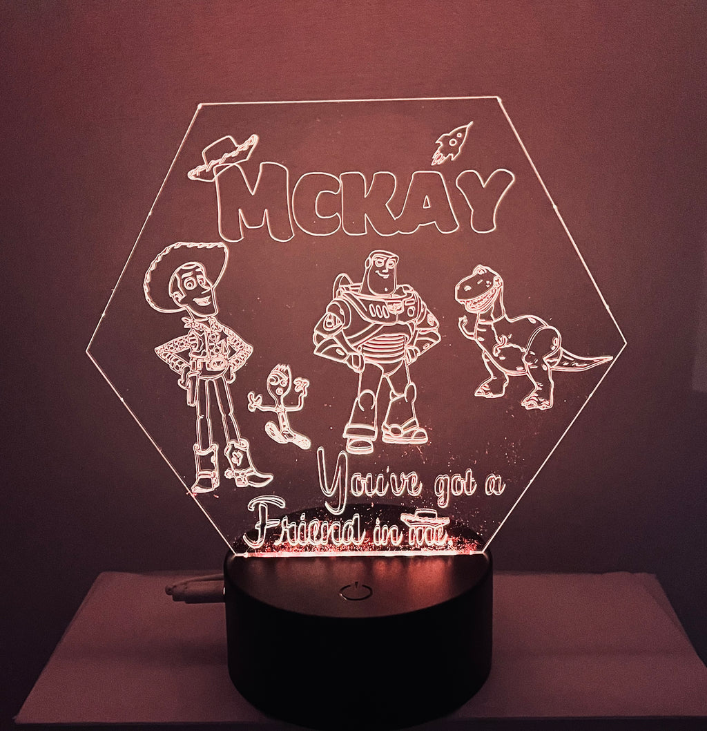 Character/Toy Story Themed LED Night Light - Comes Fully Personalised. Unique Gift Idea