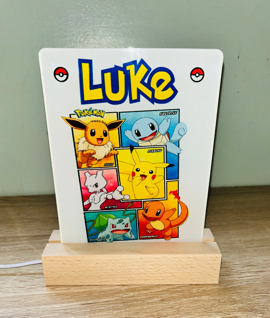 Character/Pokemon Themed Sub LED Night Light - Comes Fully Personalised. Unique Gift Idea.  Perfect for Bedroom. Christmas/Birthday Gift.