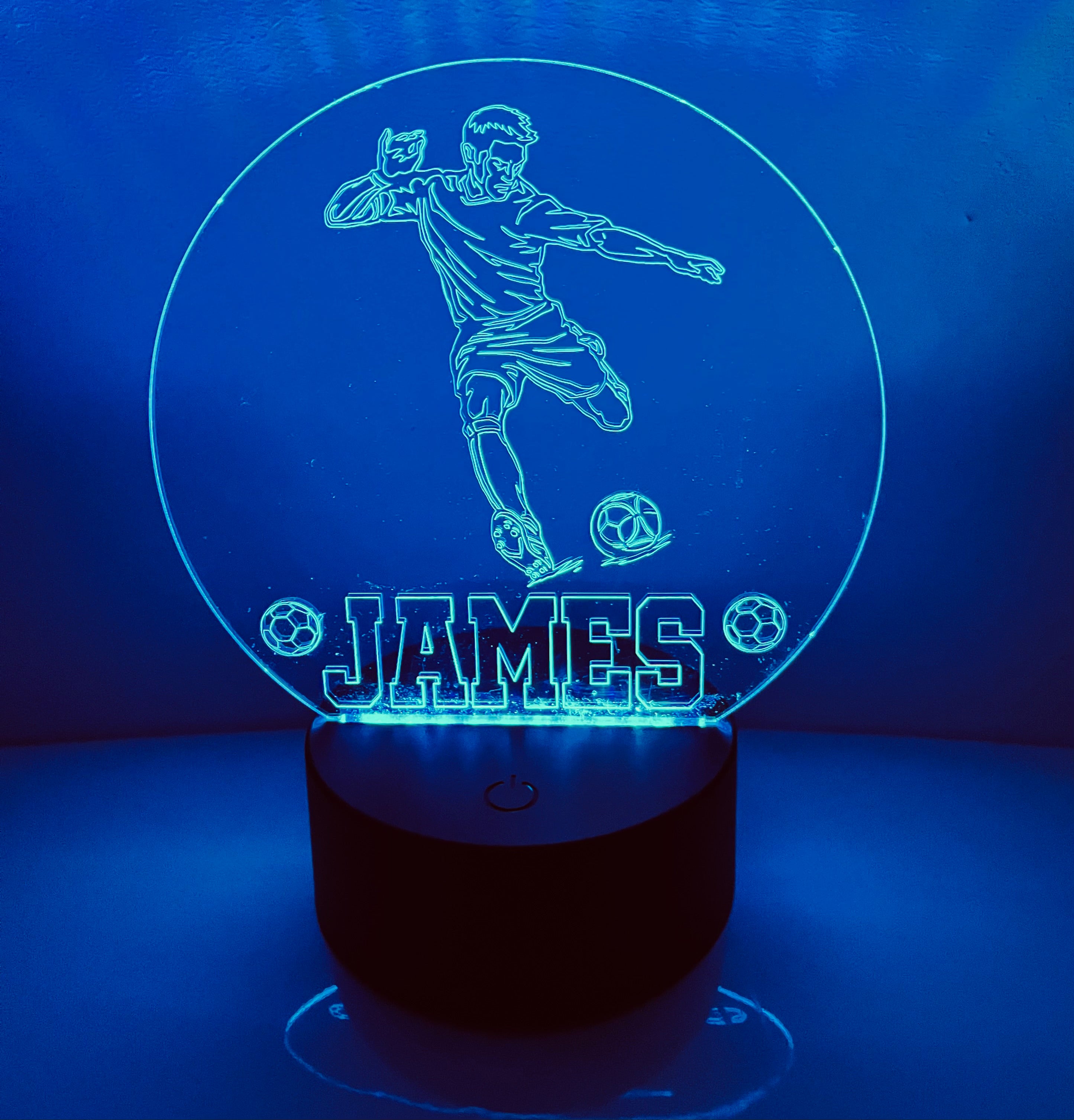 Football Themed LED Night Light - Comes Fully Personalised. Unique Gift Idea