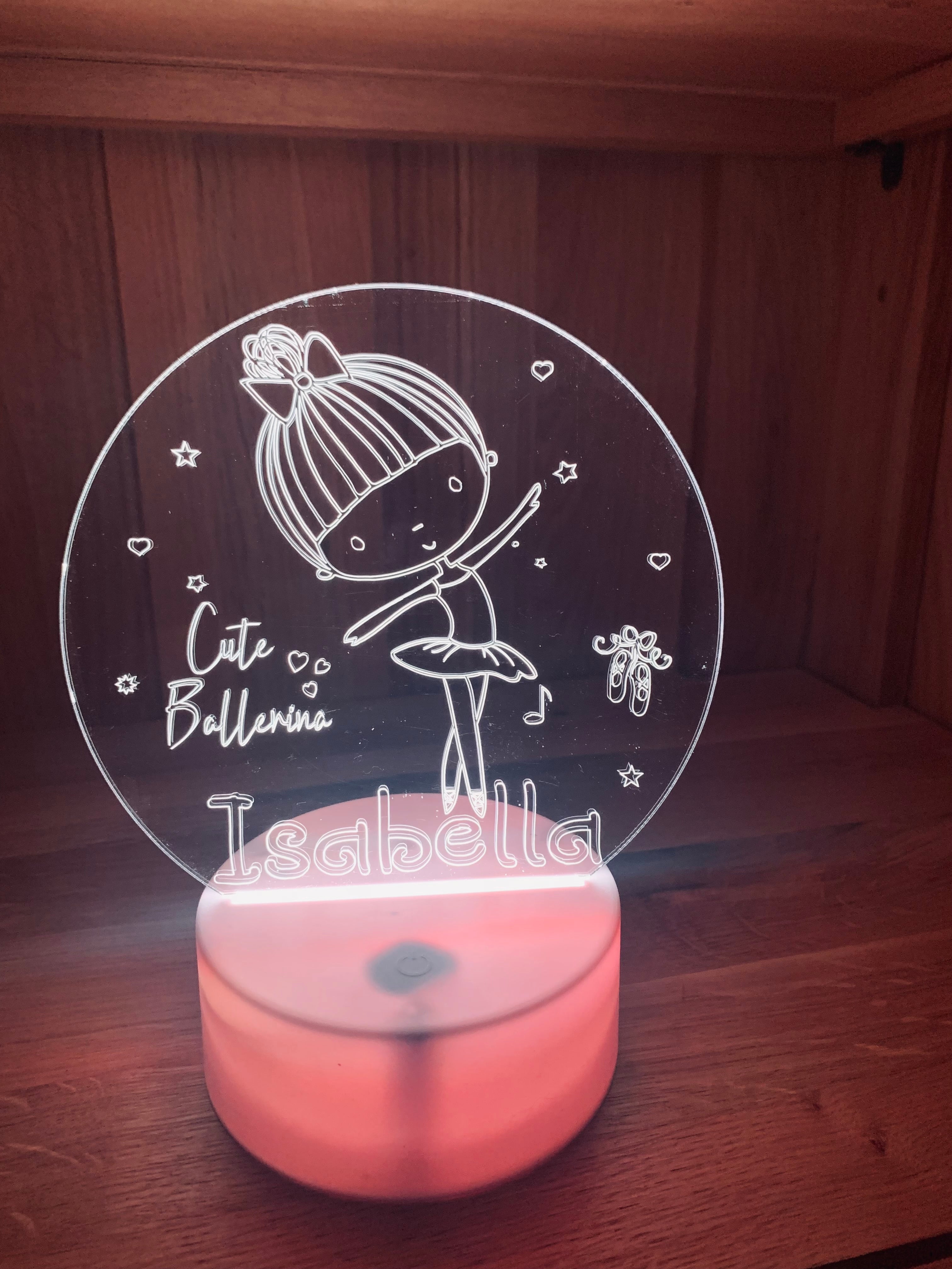 Ballet Themed LED Night Light - Comes Fully Personalised. Unique Gift Idea