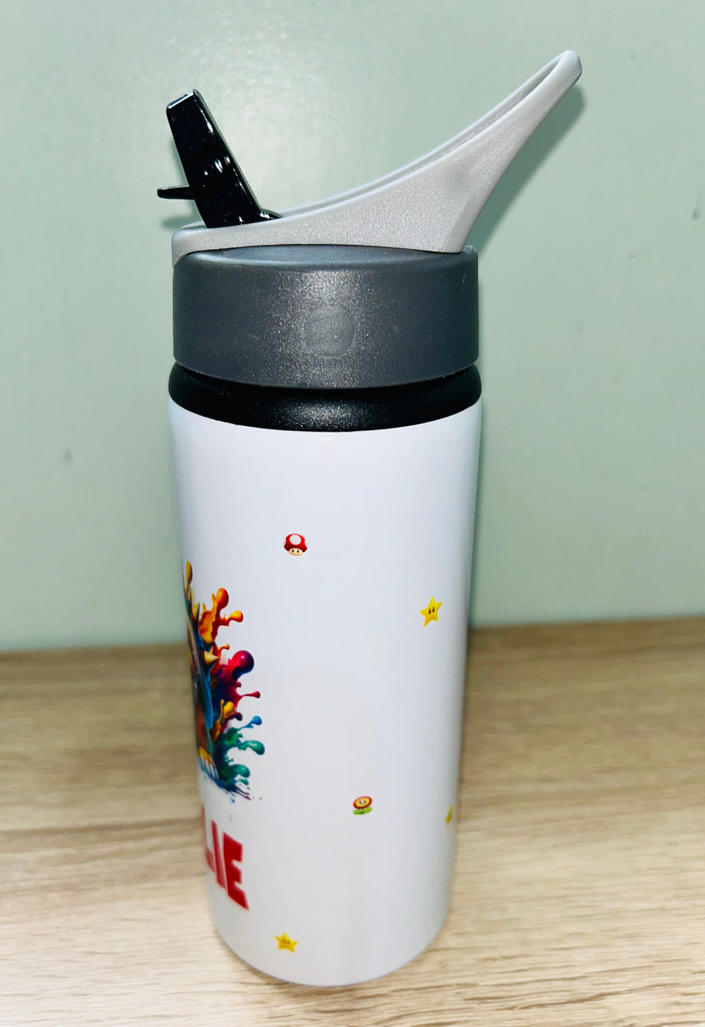 Character/Bowser Themed Personalised 600ml Aluminium Water Bottles - made with your favourite characters! School Water Bottle, Summer Ready.