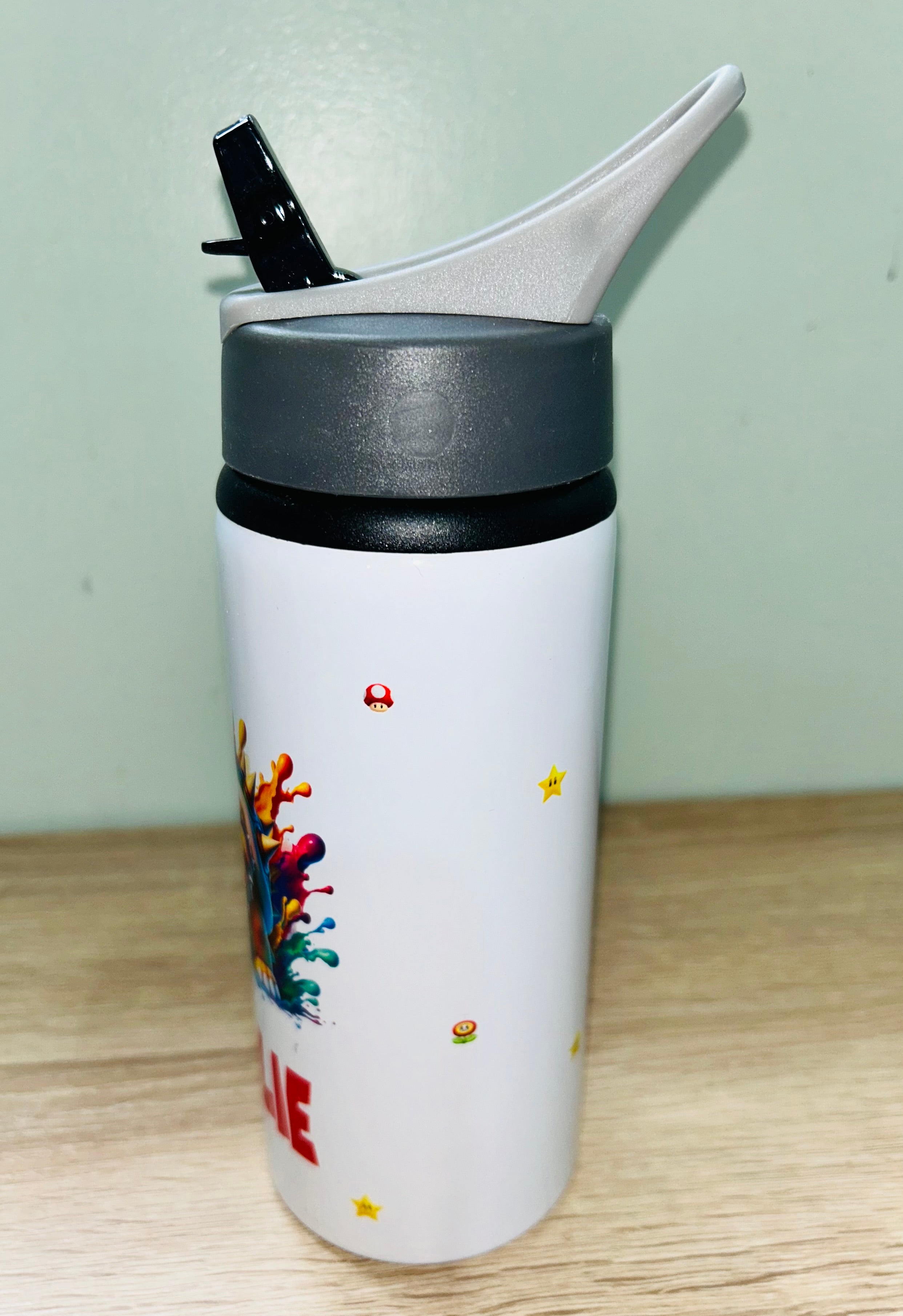 Character/Bowser Themed Personalised 600ml Aluminium Water Bottles - made with your favourite characters! School Water Bottle, Summer Ready.
