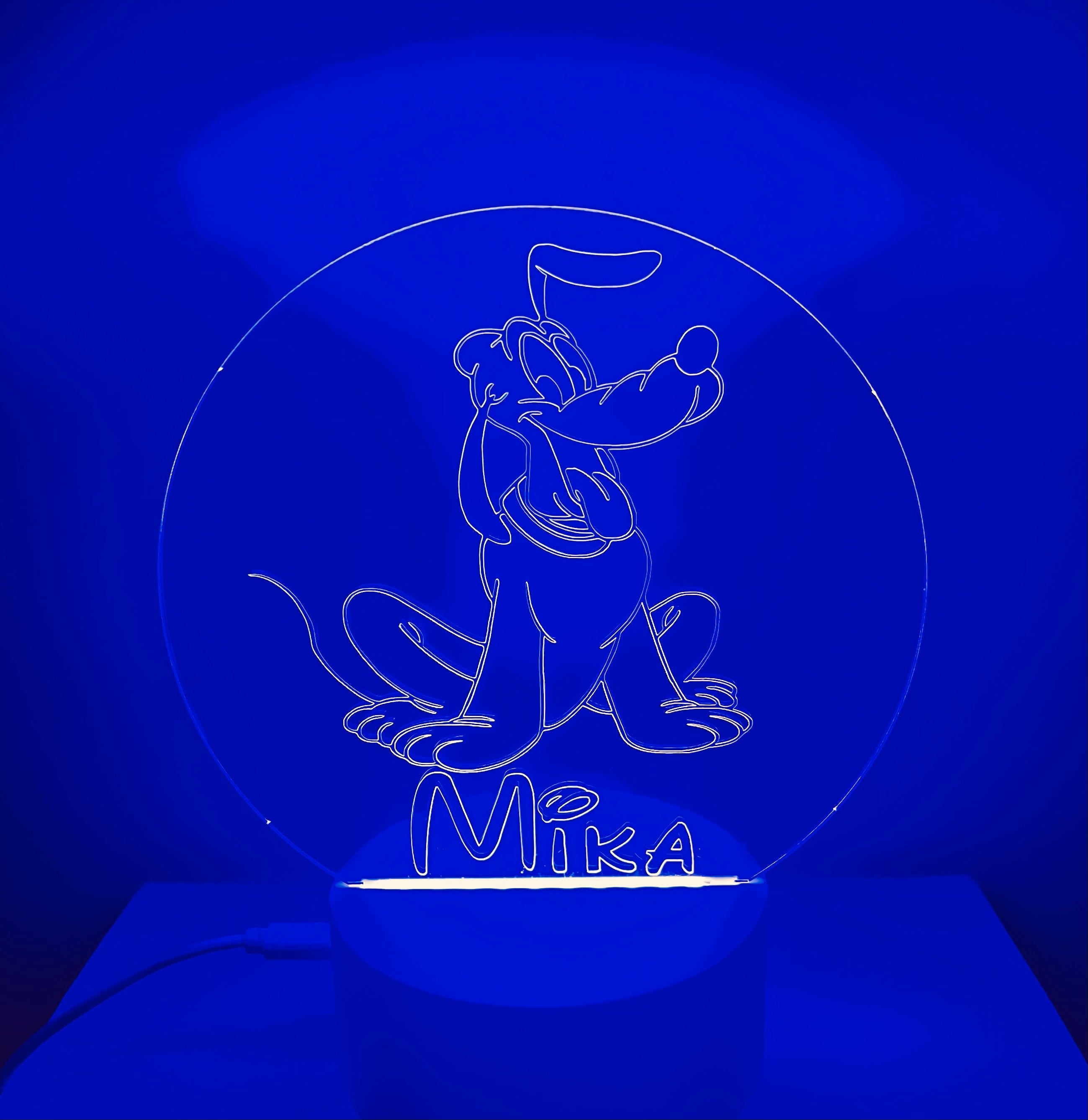 Pluto Dog Themed LED Night Light - Comes Fully Personalised. Unique Gift Idea