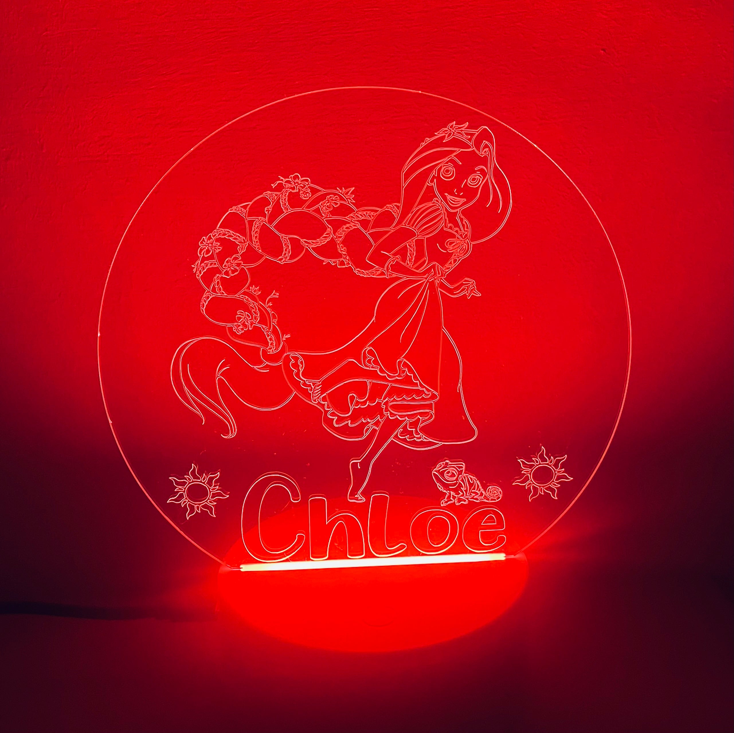 Princess/Rapunzel Themed LED Night Light - Comes Fully Personalised. Unique Gift Idea
