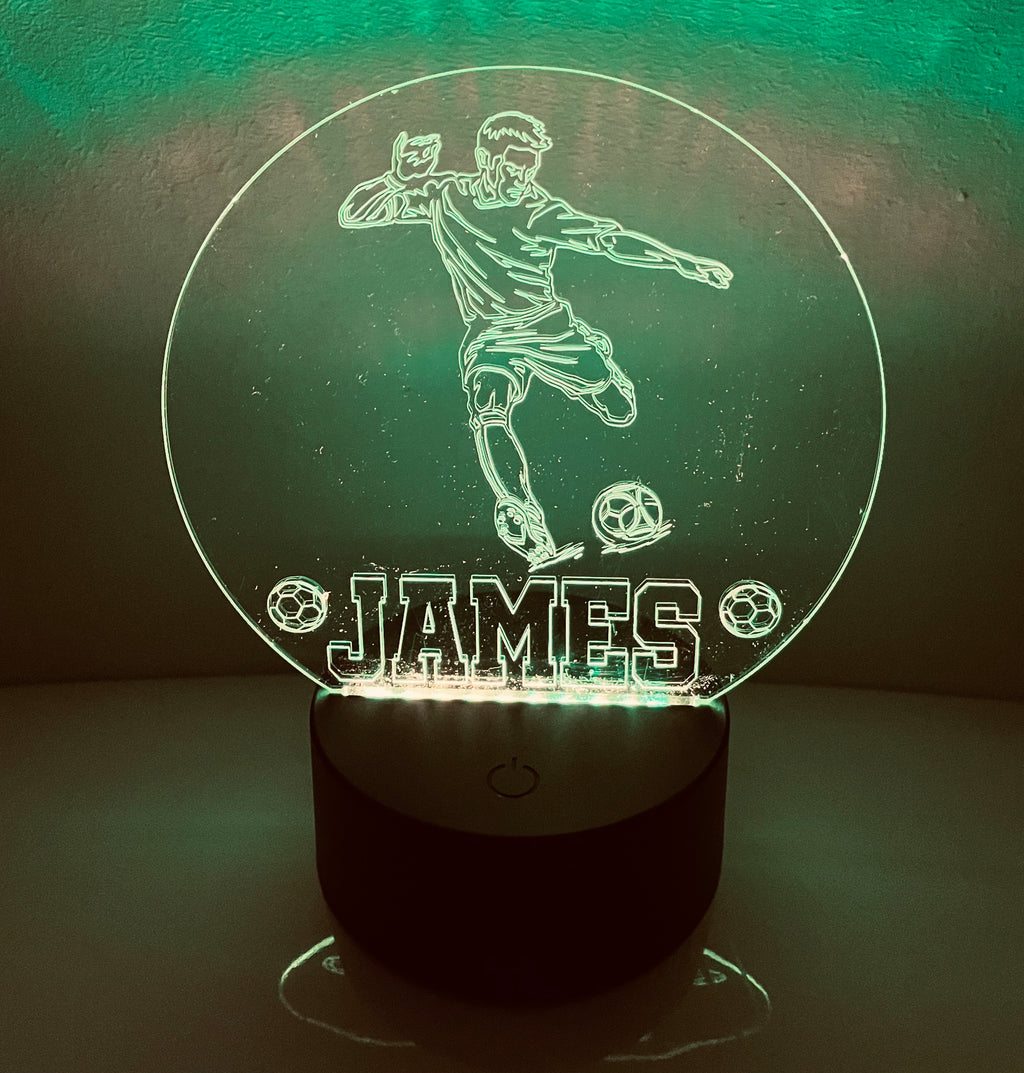 Football Themed LED Night Light - Comes Fully Personalised. Unique Gift Idea