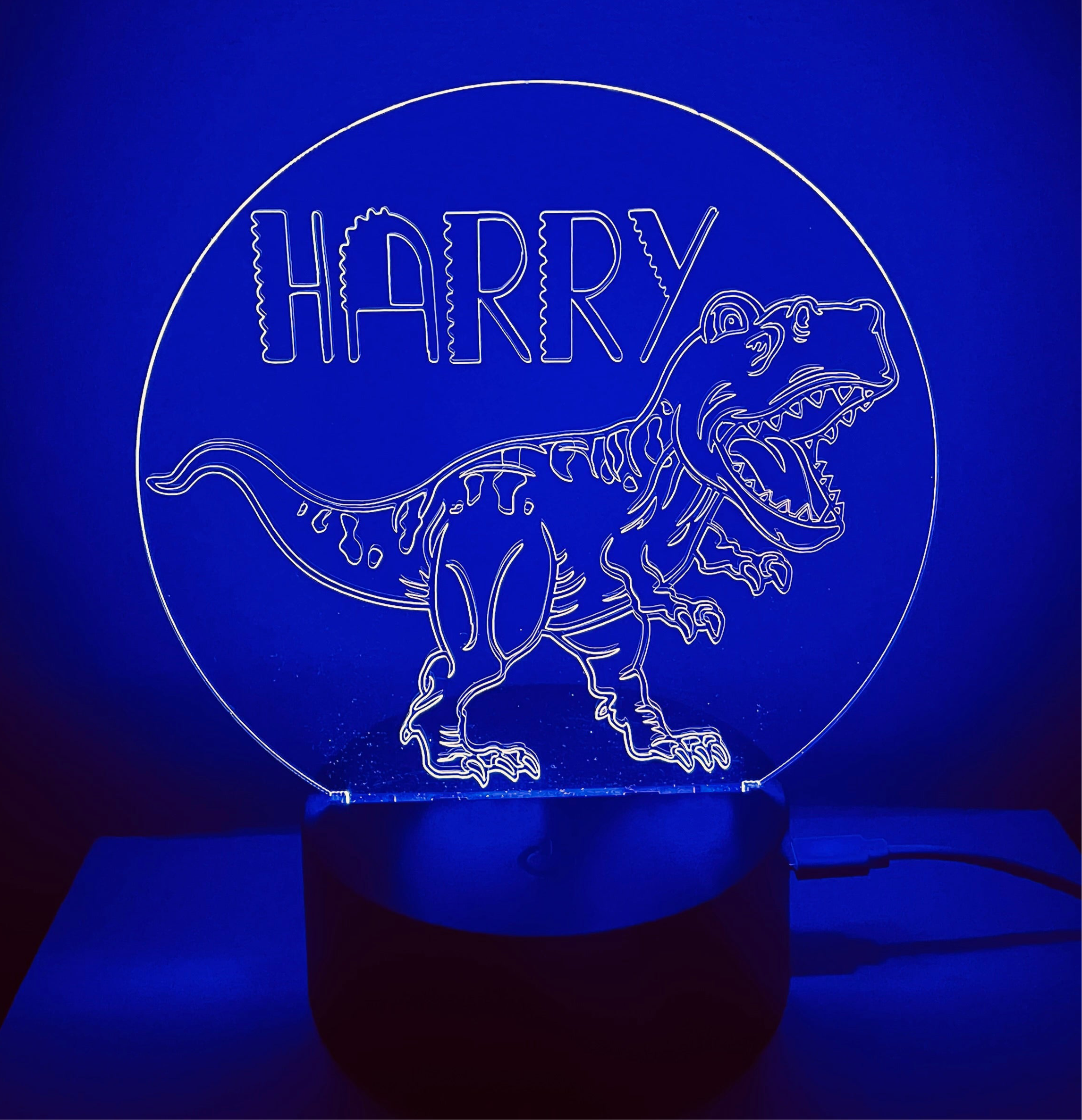 Dinosaur Themed LED Night Light - Comes Fully Personalised. Unique Gift Idea