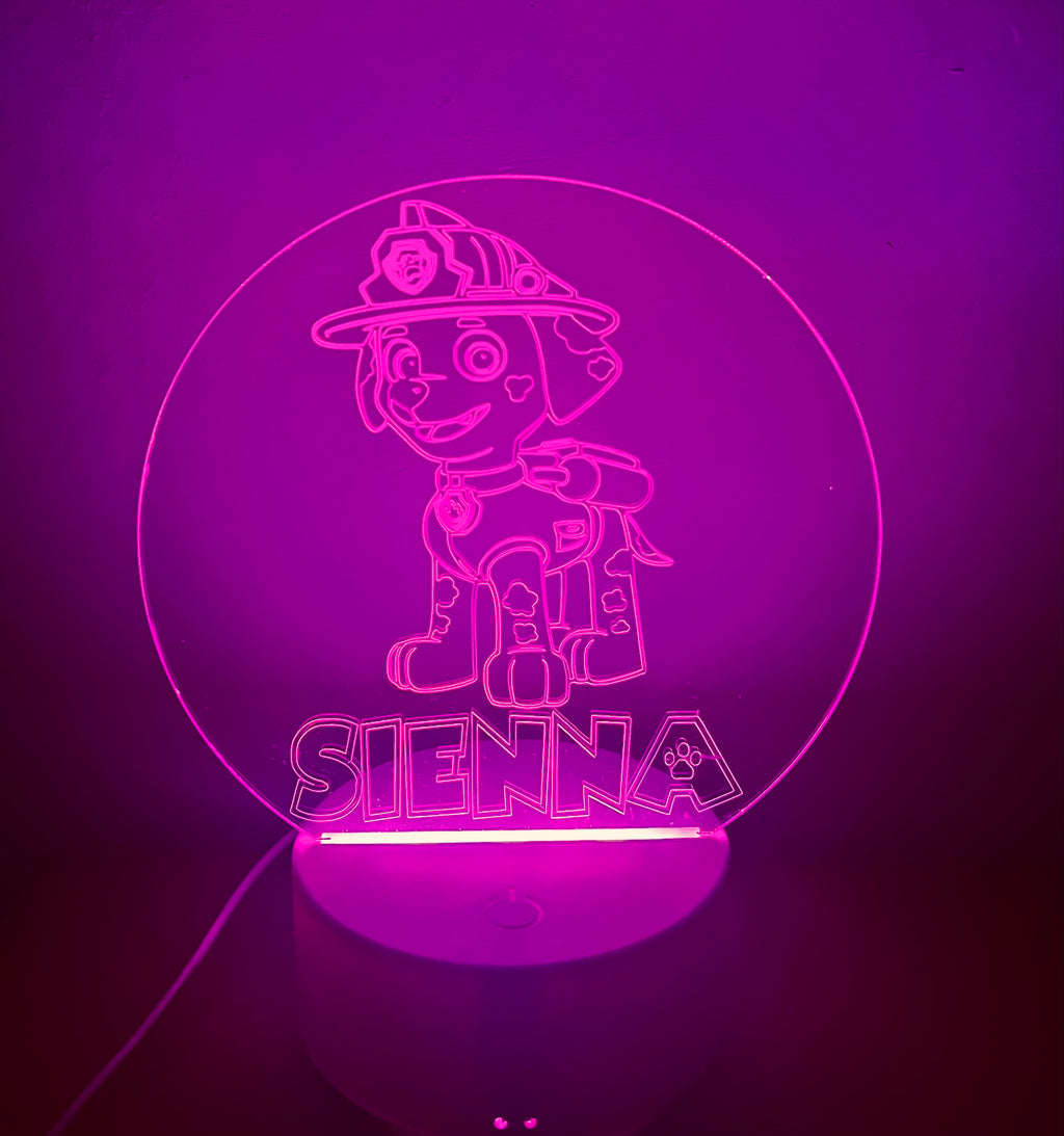 Character/Dog Themed LED Night Light - Comes Fully Personalised. Unique Gift Idea