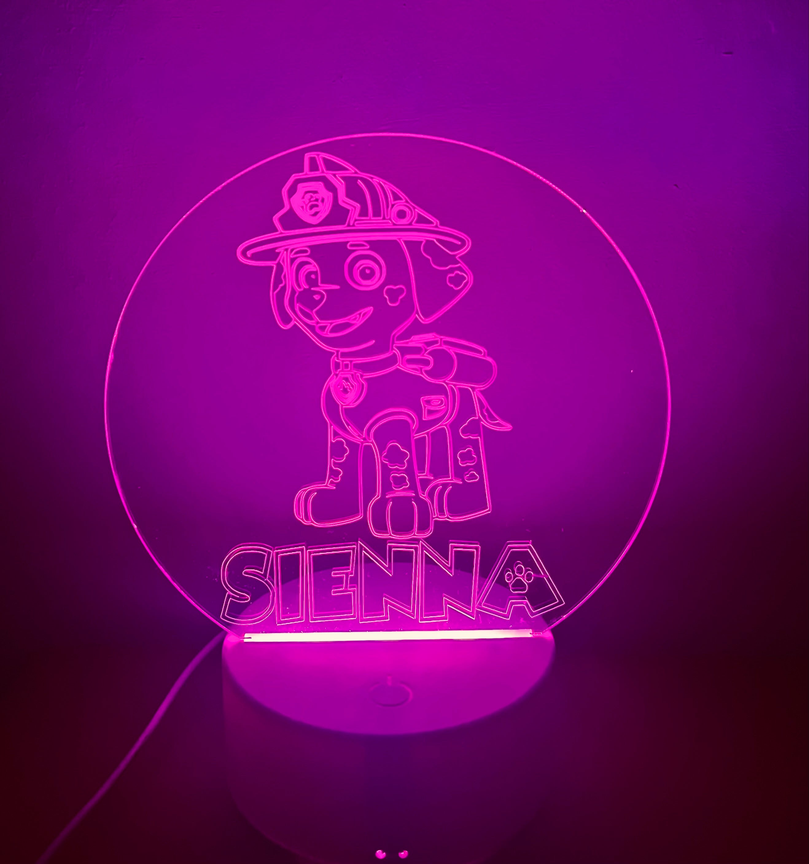 Character/Dog Themed LED Night Light - Comes Fully Personalised. Unique Gift Idea
