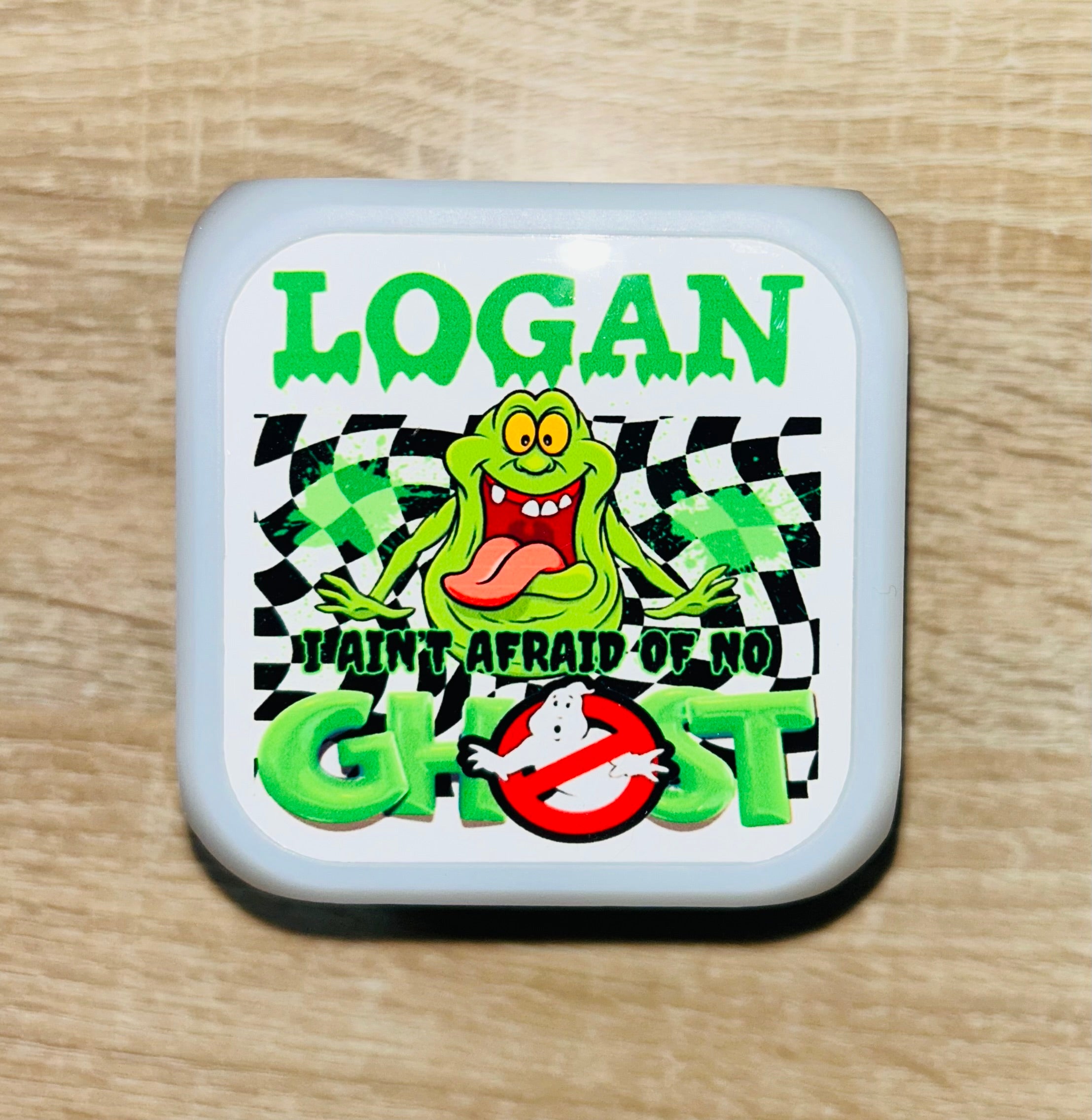 Character/Ghostbusters Design Personalised LED Cube Digital Alarm Clock - Colour Changing/Great Gift Idea
