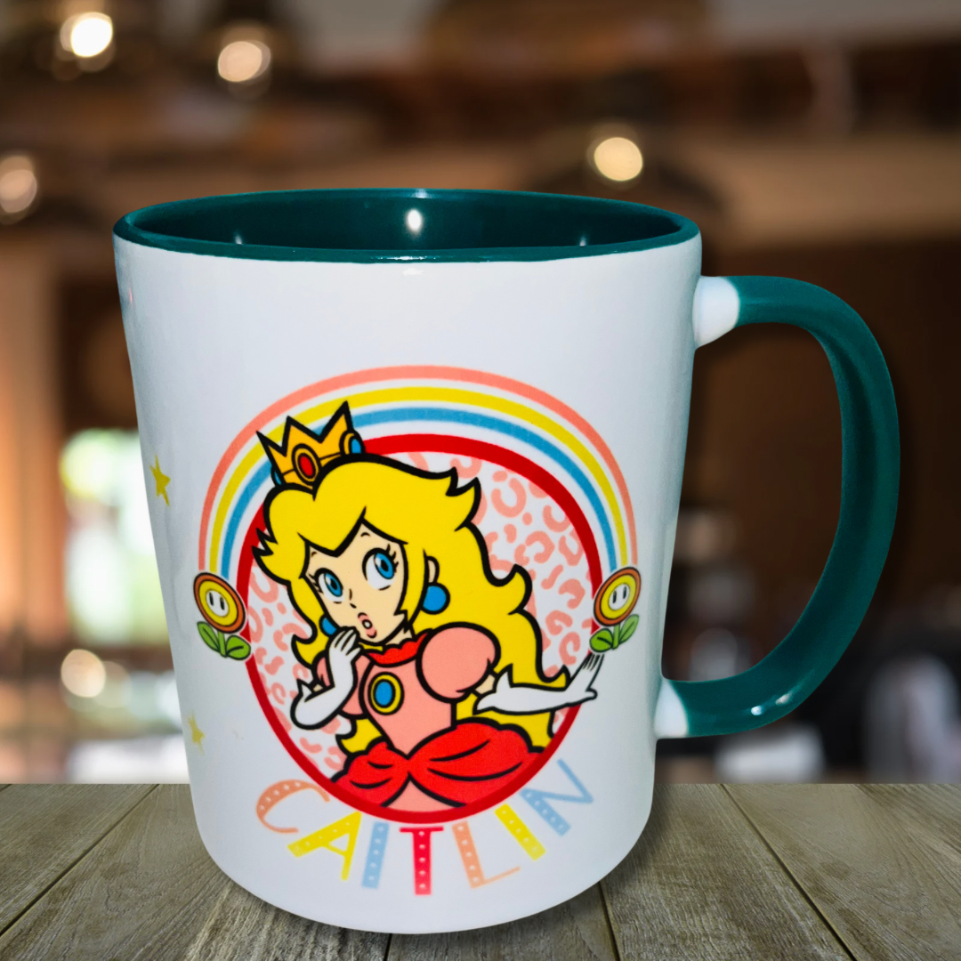 Character / Princess Peach Themed Design Personalised Mug, Custom Mug, Customised Coffee Cup, Gift for Friend, Bridesmaid Gift, Tea Lover Gift, Birthday Gift