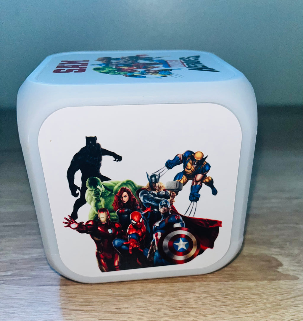Superheroes  Design Personalised LED Cube Digital Alarm Clock - Colour Changing/Great Gift Idea