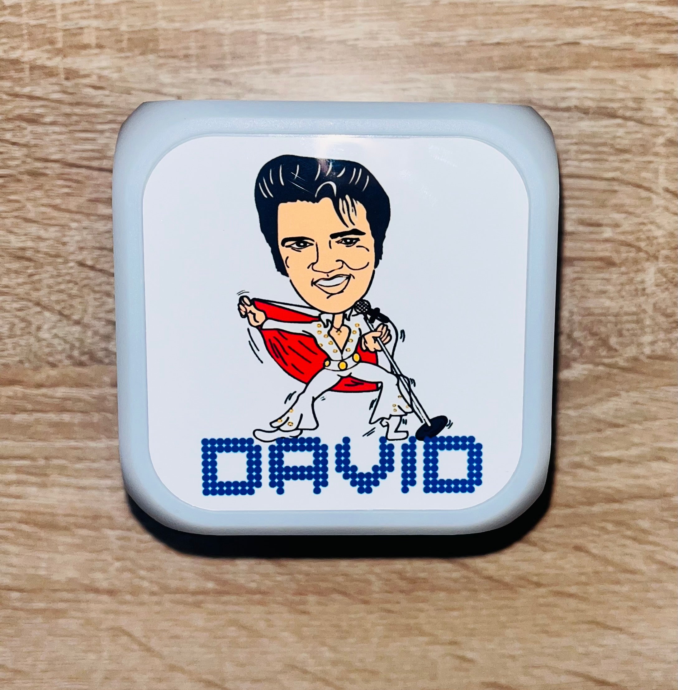 Elvis/Music Design Personalised LED Cube Digital Alarm Clock - Colour Changing/Great Gift Idea