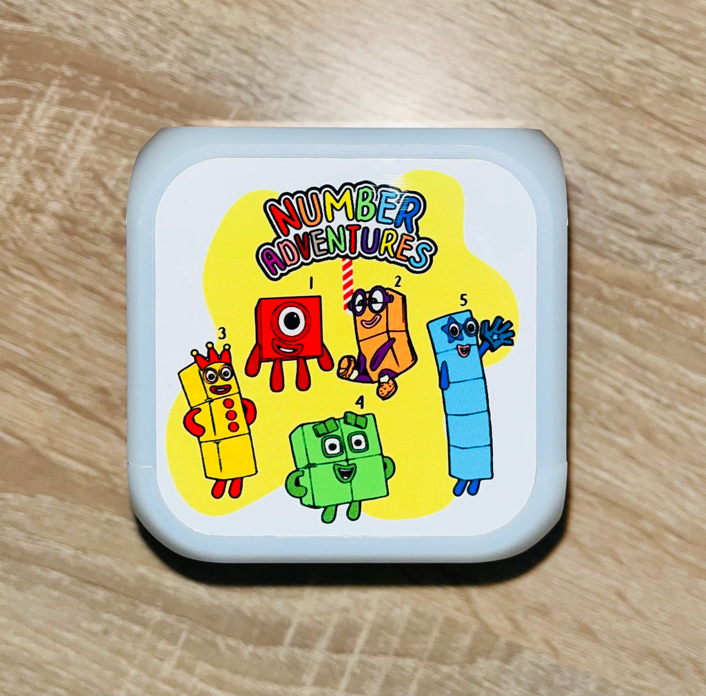Character/Numberblocks Design Personalised LED Cube Digital Alarm Clock - Colour Changing/Great Gift Idea