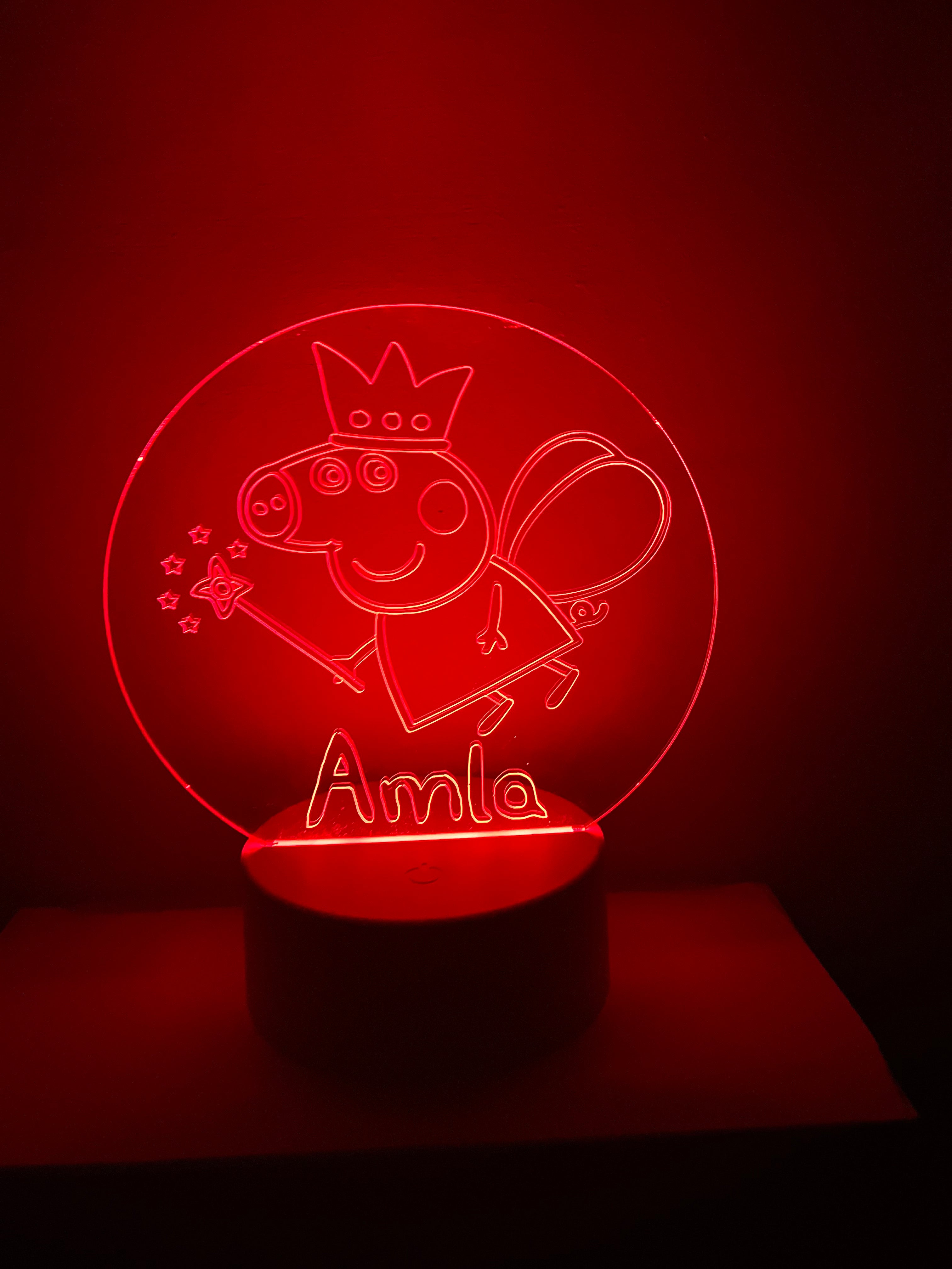Character/Peppa Pig Themed LED Night Light - Comes Fully Personalised. Unique Gift Idea