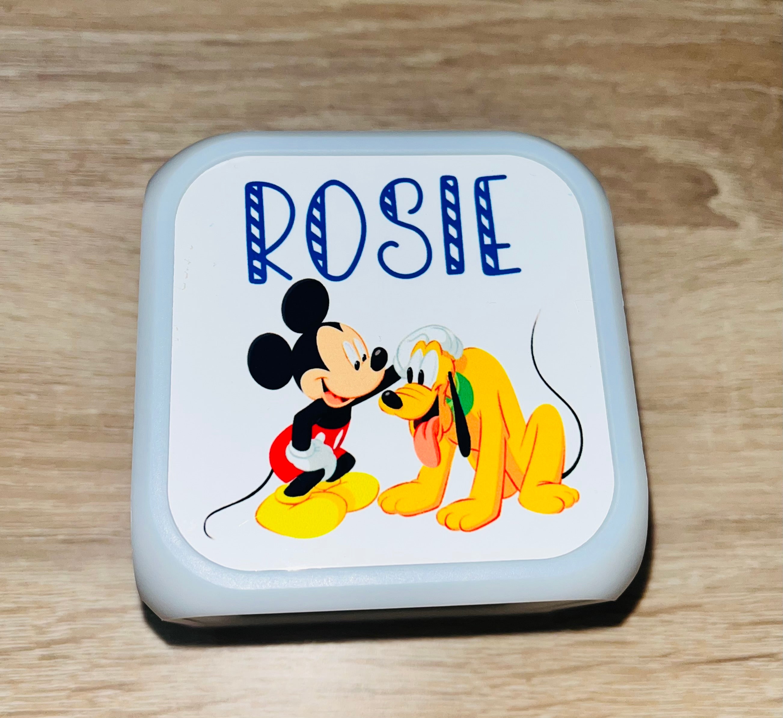 Mickey & Friends Design Personalised LED Cube Digital Alarm Clock - Colour Changing/Great Gift Idea