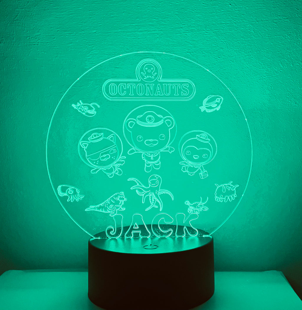 Character /Octonauts Themed LED Night Light - Comes Fully Personalised. Unique Gift Idea