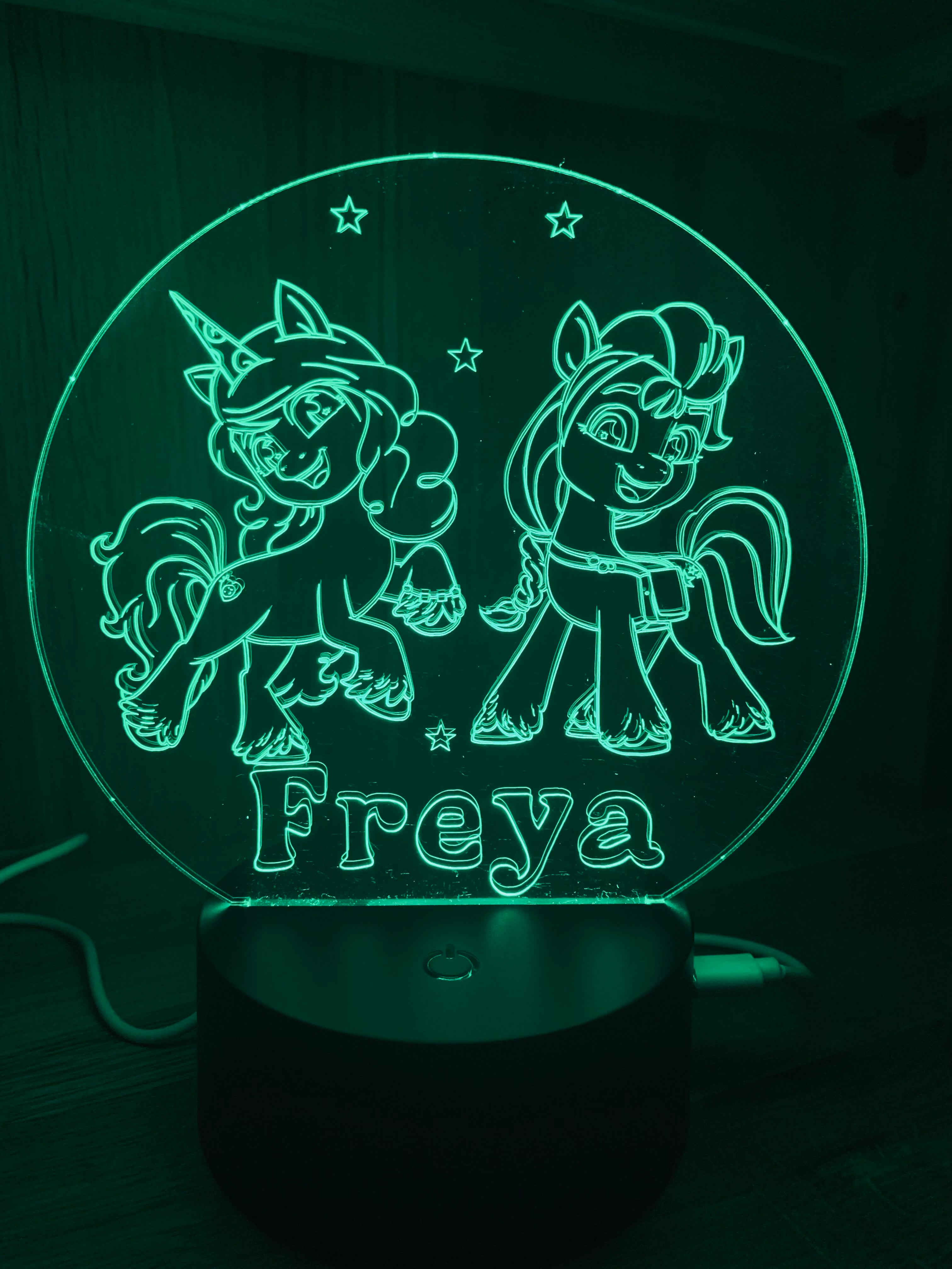 Pony Themed LED Night Light - Comes Fully Personalised. Unique Gift Idea
