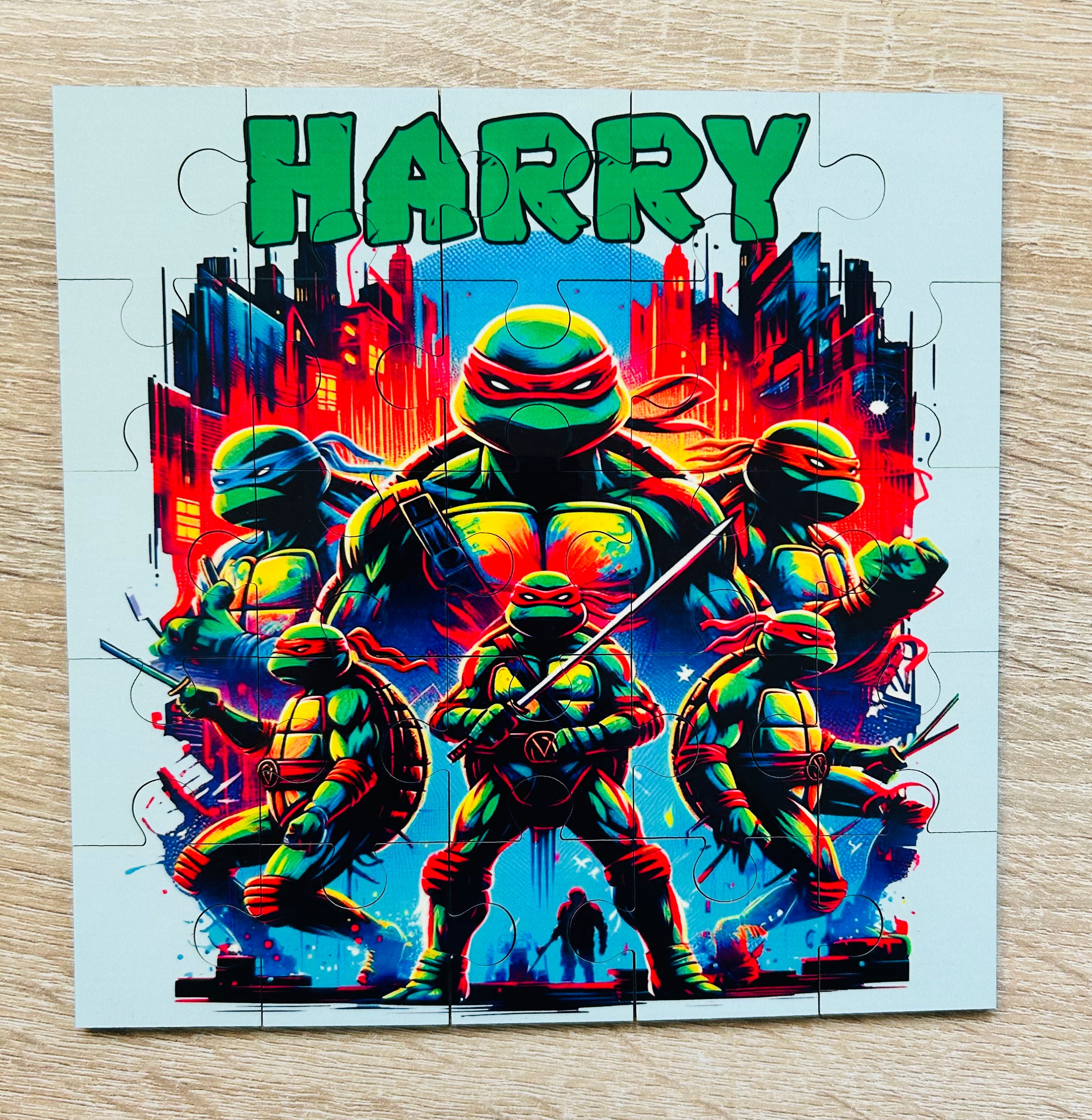 Character/Pokemon Themed Personalised Jigsaw Puzzle, Children's Custom Jigsaw, 24 Piece Wooden Puzzle, Birthday gift,  Personalised Gift. Square Shape
