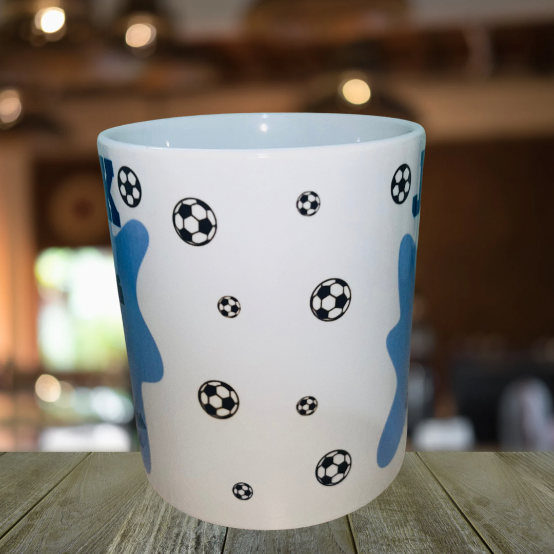 Football Themed Design Personalised Mug, Custom Mug, Customised Coffee Cup, Gift for Friend, Bridesmaid Gift, Tea Lover Gift, Birthday Gift