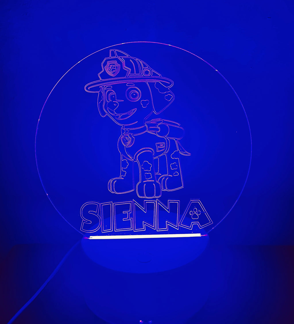 Character/Dog Themed LED Night Light - Comes Fully Personalised. Unique Gift Idea