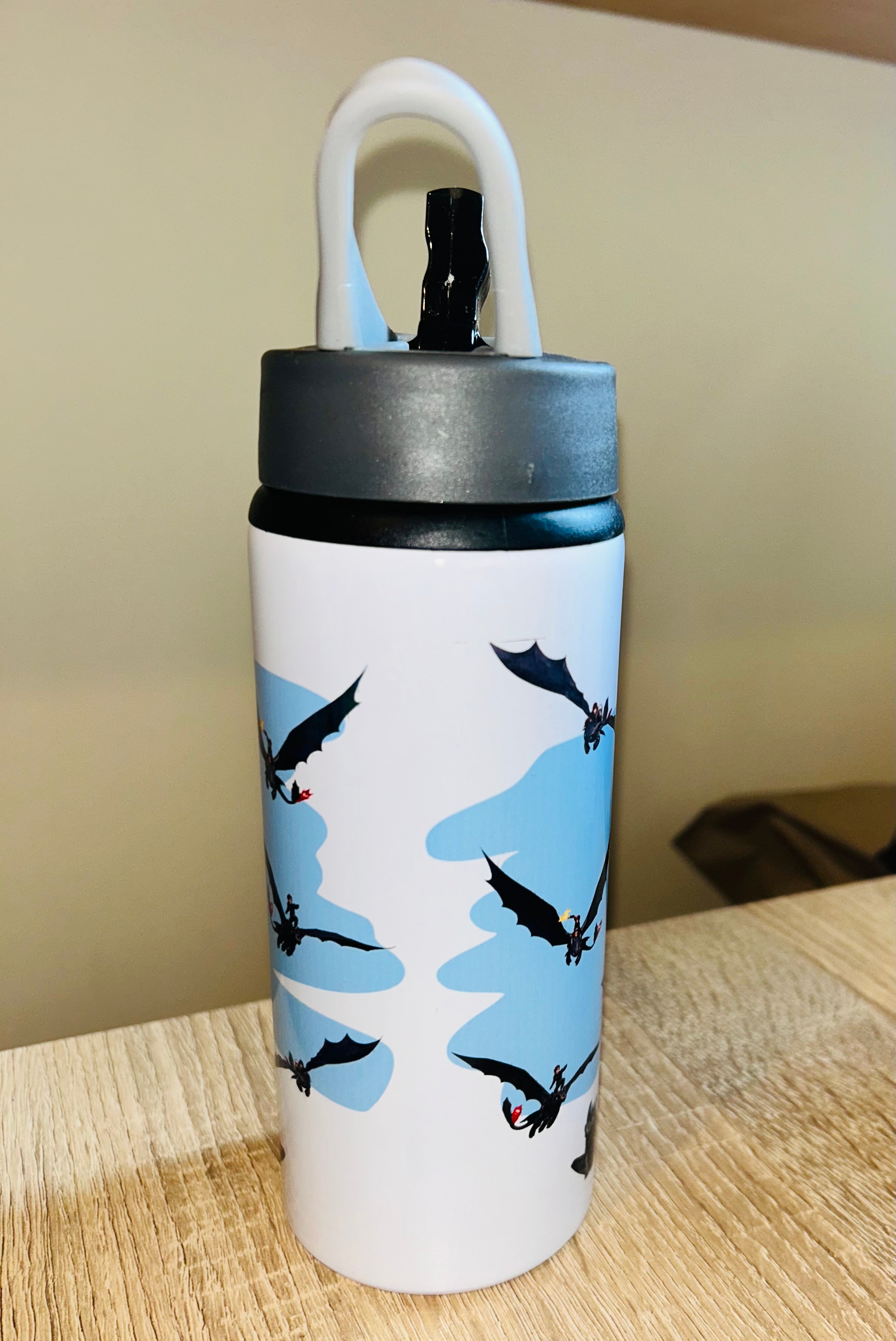 Character/Train your Dragon Themed Personalised 600ml Aluminium Water Bottles - made with your favourite characters! School Water Bottle, Summer Ready.