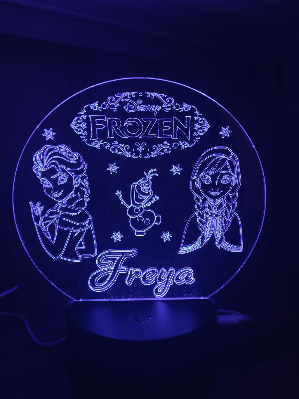 Princess/Frozen Themed LED Night Light - Comes Fully Personalised. Unique Gift Idea