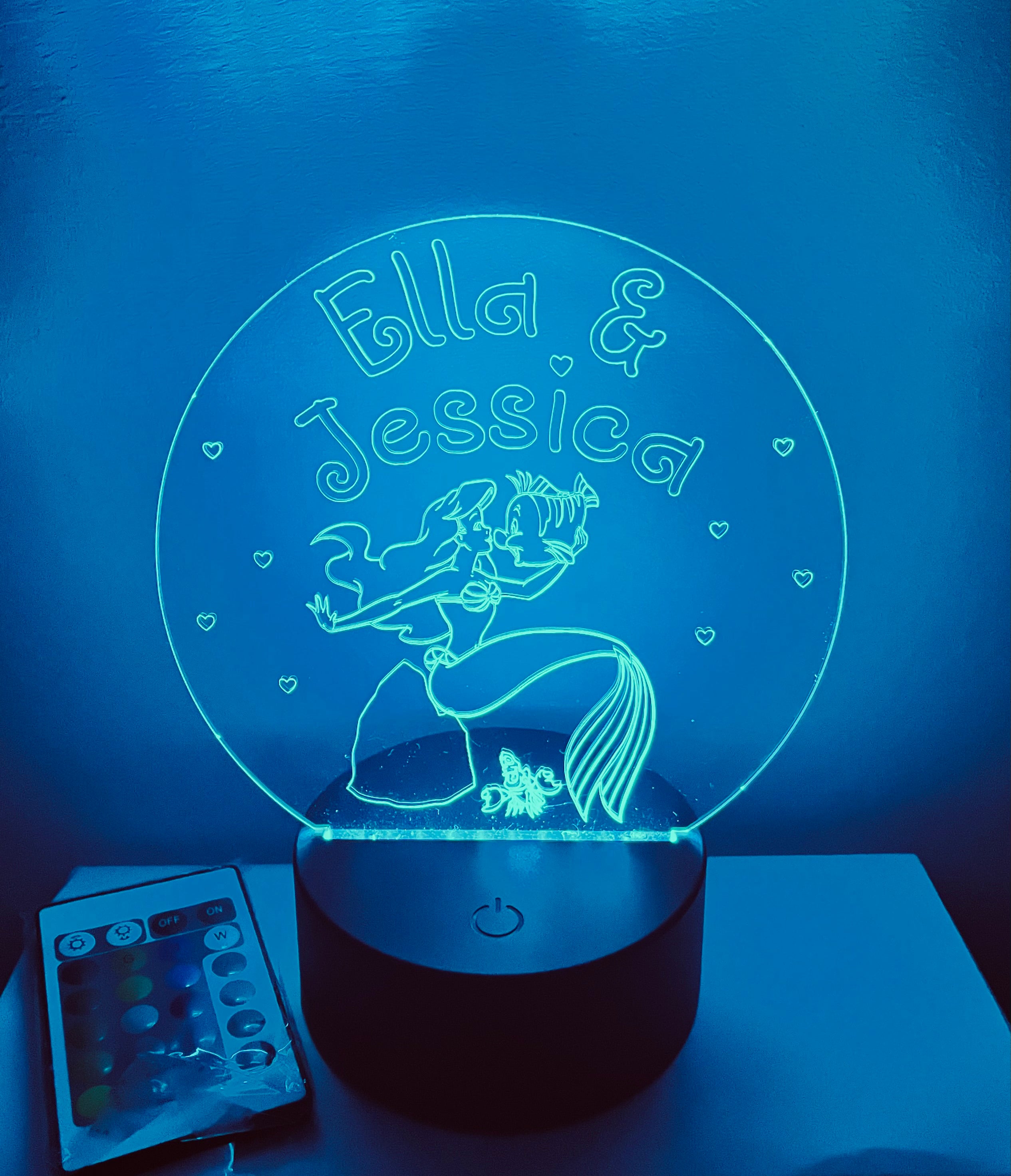 Princess/Mermaid Themed LED Night Light - Comes Fully Personalised. Unique Gift Idea