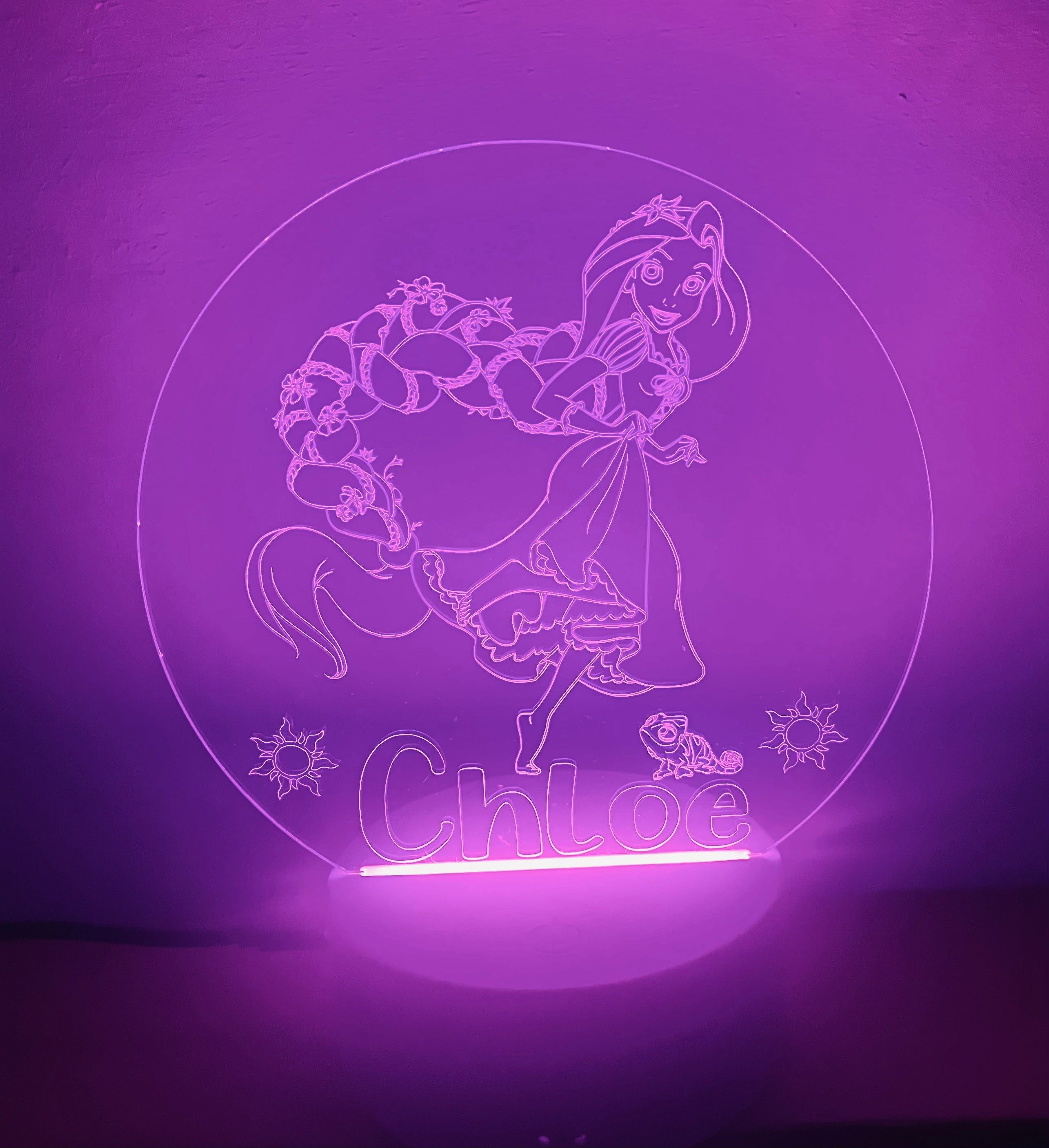 Princess/Rapunzel Themed LED Night Light - Comes Fully Personalised. Unique Gift Idea