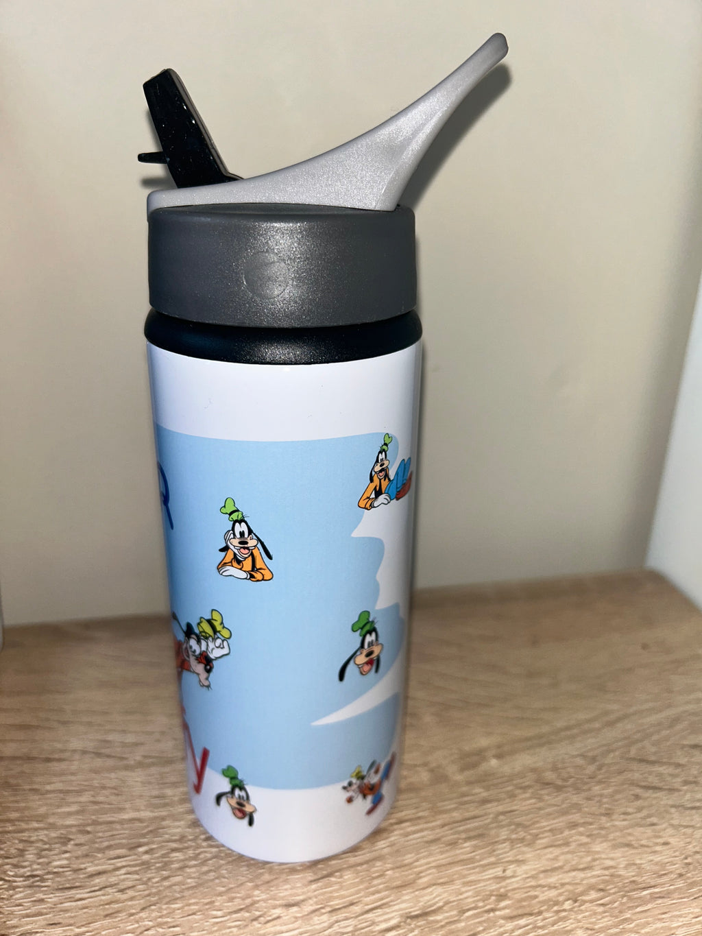 Character/Goofy Themed Personalised 600ml Aluminium Water Bottles - made with your favourite characters! School Water Bottle, Summer Ready.