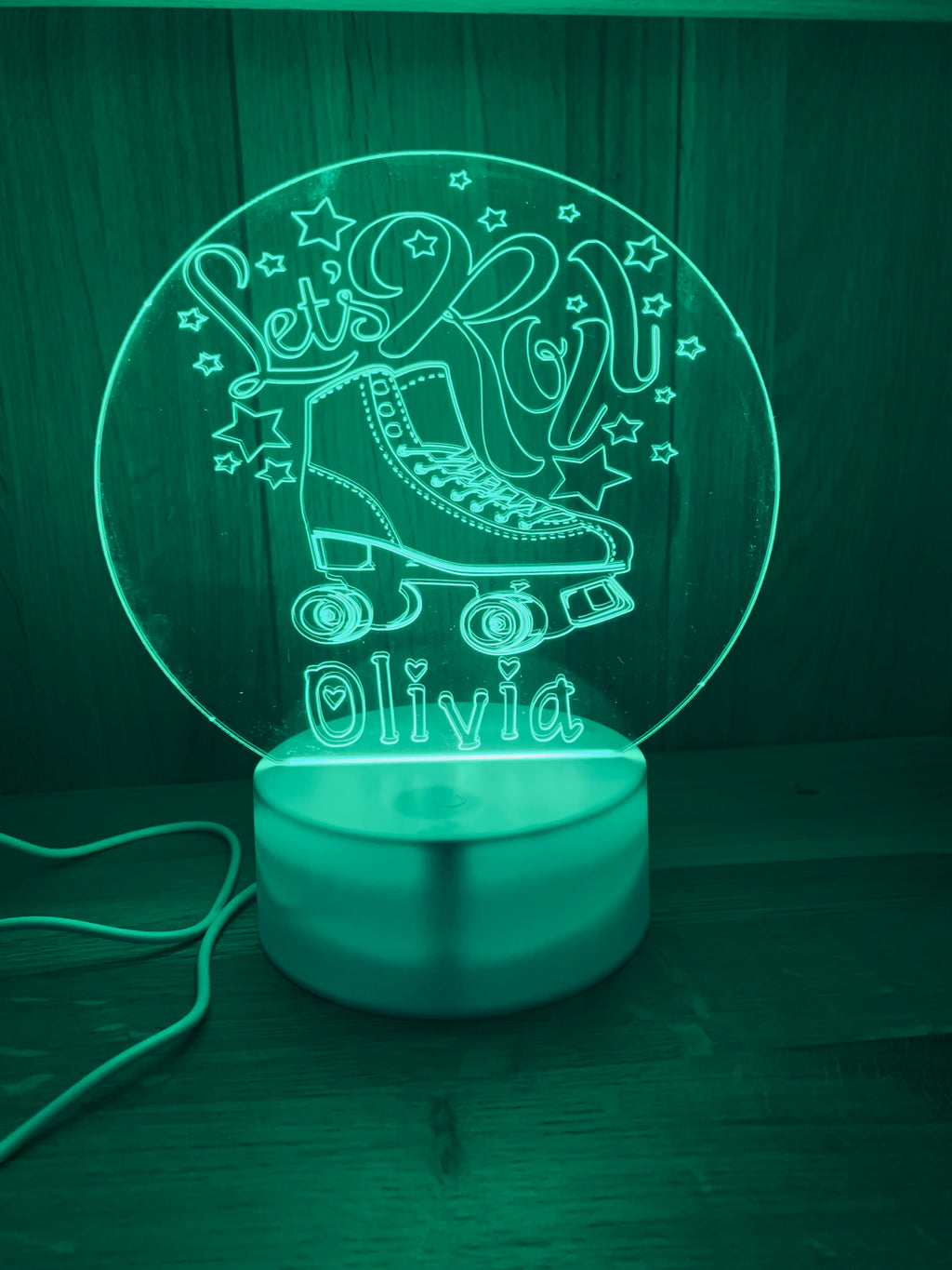Roller Skating Themed LED Night Light - Comes Fully Personalised. Unique Gift Idea