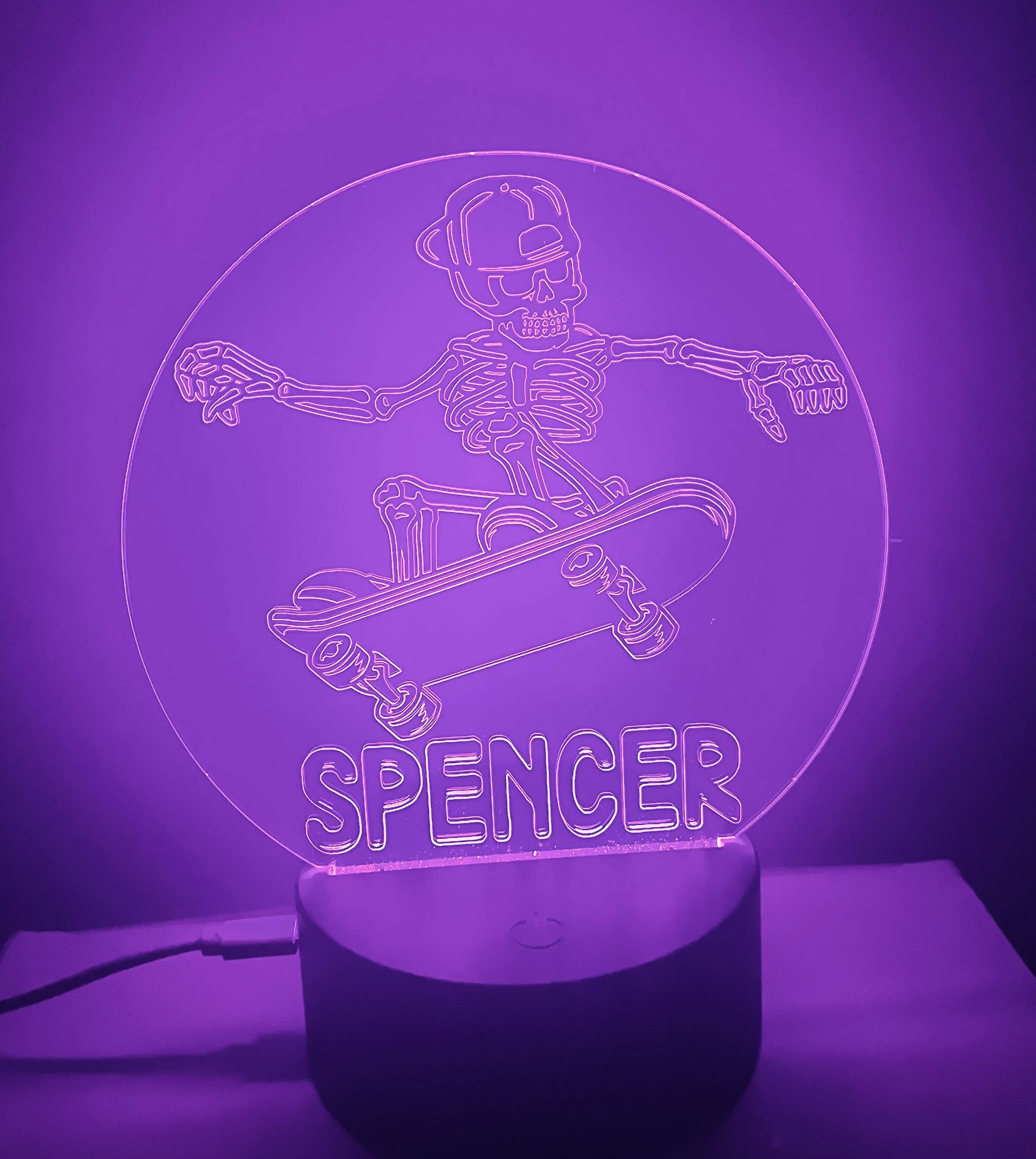 Skeleton Themed LED Night Light - Comes Fully Personalised. Unique Gift Idea