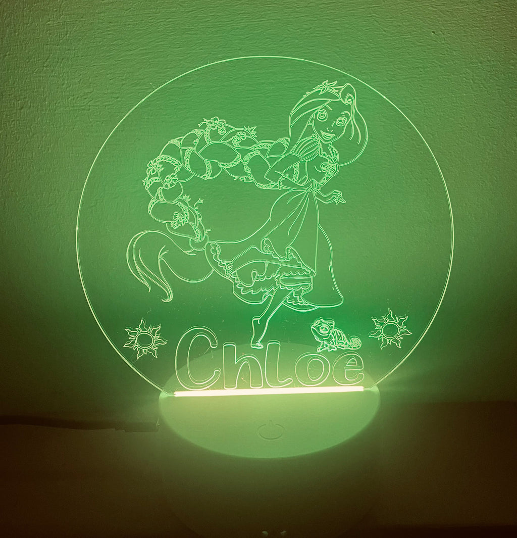 Princess/Rapunzel Themed LED Night Light - Comes Fully Personalised. Unique Gift Idea