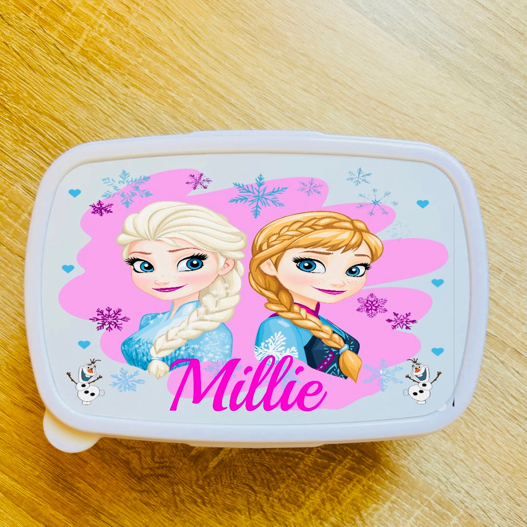 Princess/Frozen Personalised Snack/Lunch Box - Kids Snack Box - Girls Lunch Box - Snack Tub - Boys Lunch Box School Lunch Bag, Back to School