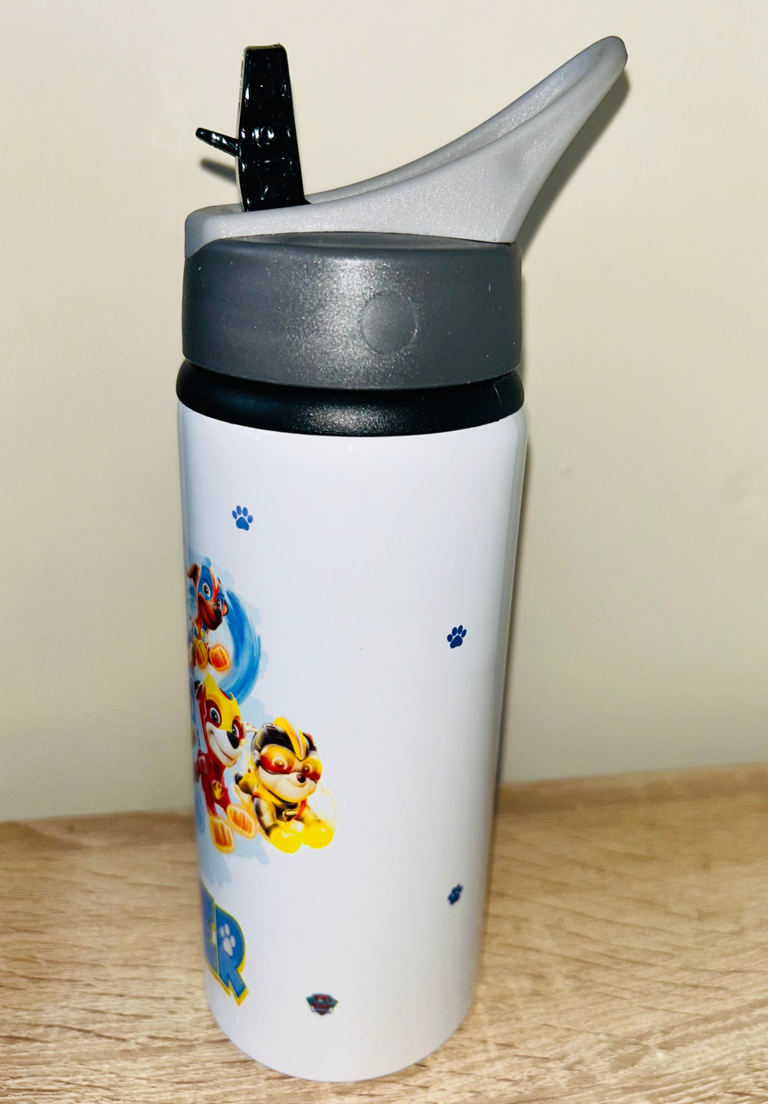 Character/Mighty Pups Themed Personalised 600ml Aluminium Water Bottles - made with your favourite characters! School Water Bottle, Summer Ready.