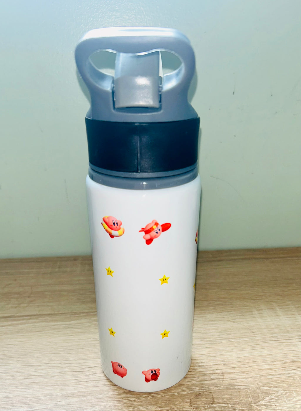 Character/Kirby Themed Personalised 600ml Aluminium Water Bottles - made with your favourite characters! School Water Bottle, Summer Ready.