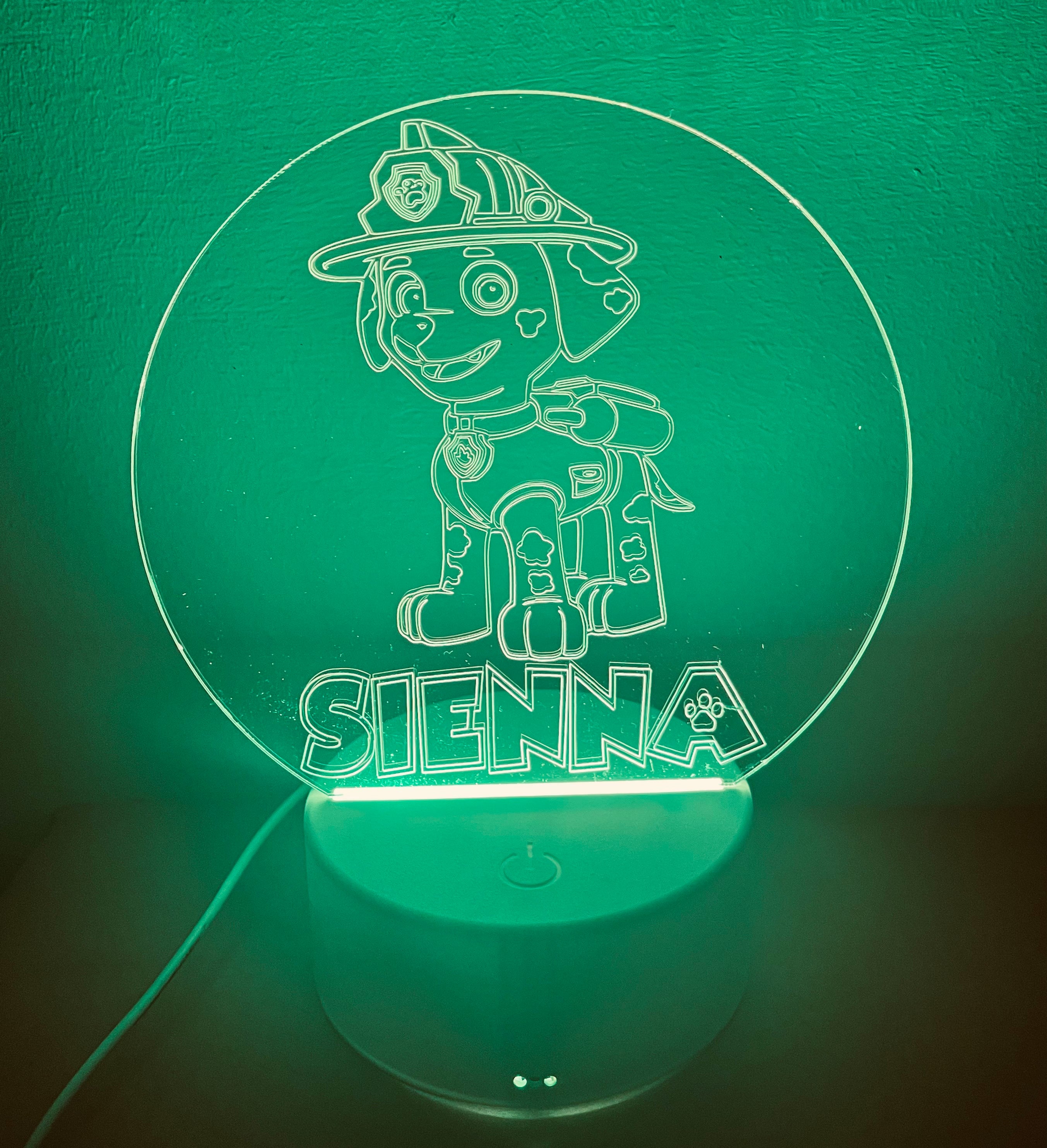 Character/Dog Themed LED Night Light - Comes Fully Personalised. Unique Gift Idea