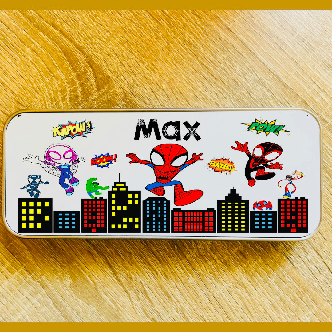 Avengers/Superheroes Design / Personalised Pencil Tin / Made to Order / Back To School / Metal Pencil Case / Personalised Gift Idea / School Essentials