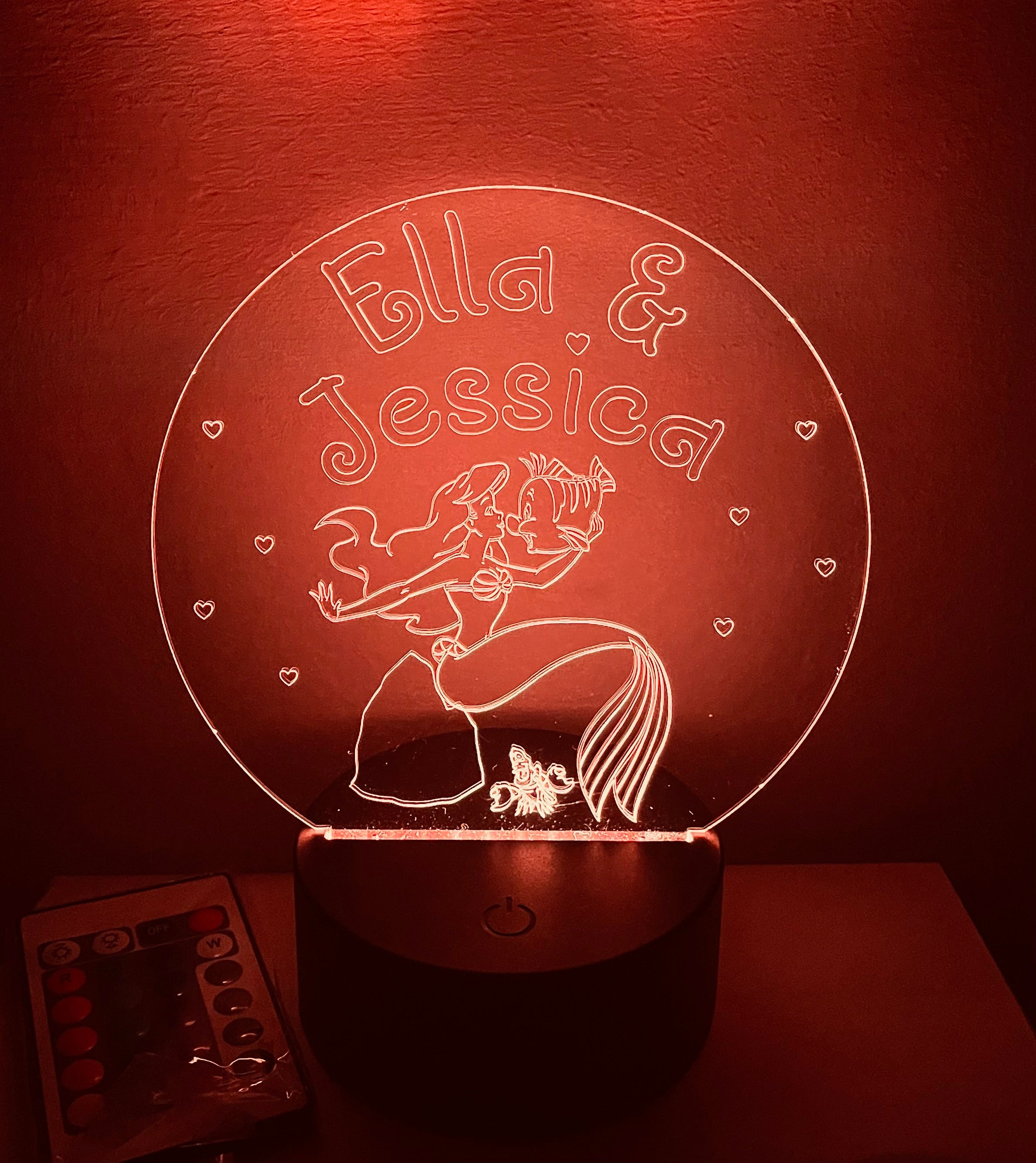 Princess/Mermaid Themed LED Night Light - Comes Fully Personalised. Unique Gift Idea