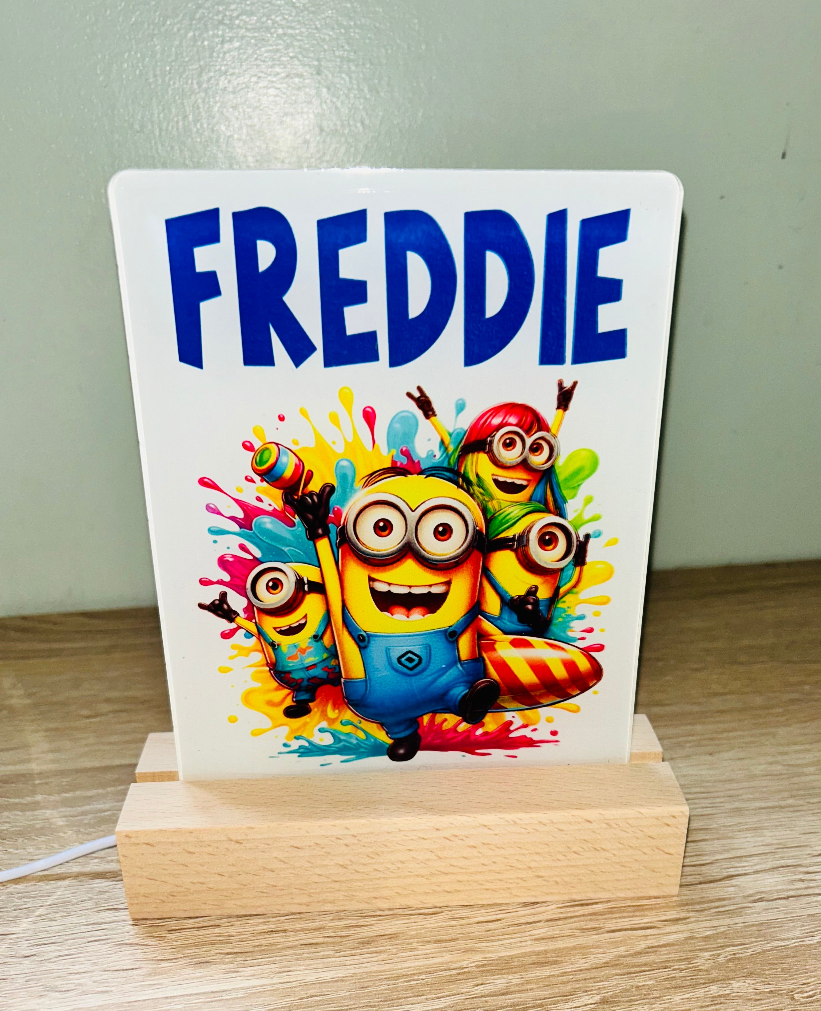Character/Minions Themed Sub LED Night Light - Comes Fully Personalised. Unique Gift Idea.  Perfect for Bedroom. Christmas/Birthday Gift.