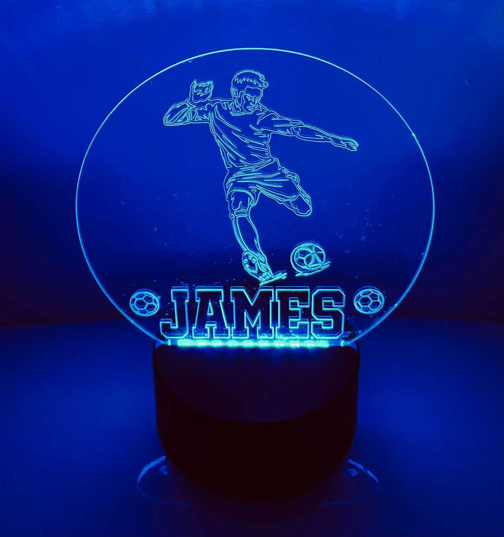 Football Themed LED Night Light - Comes Fully Personalised. Unique Gift Idea